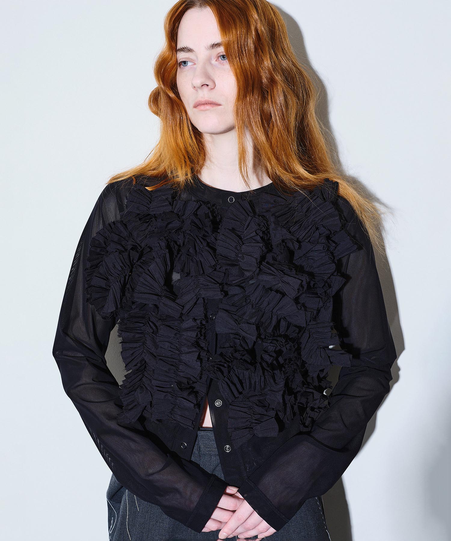 Daria motif tulle cardigan HEELAL