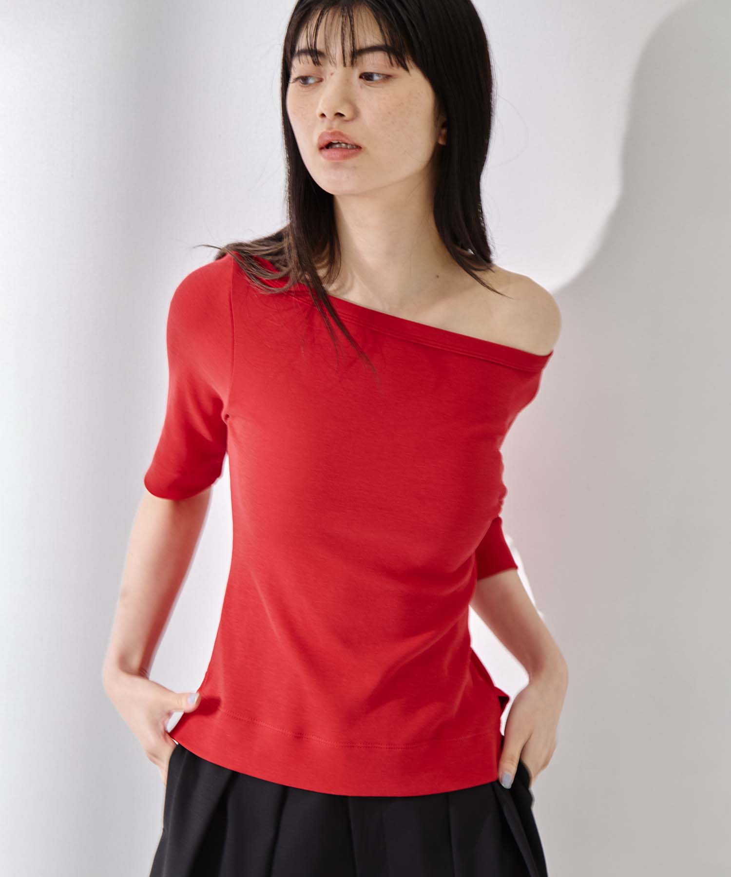 Luxury Cotton Boat Neck Tee STUDIOUS