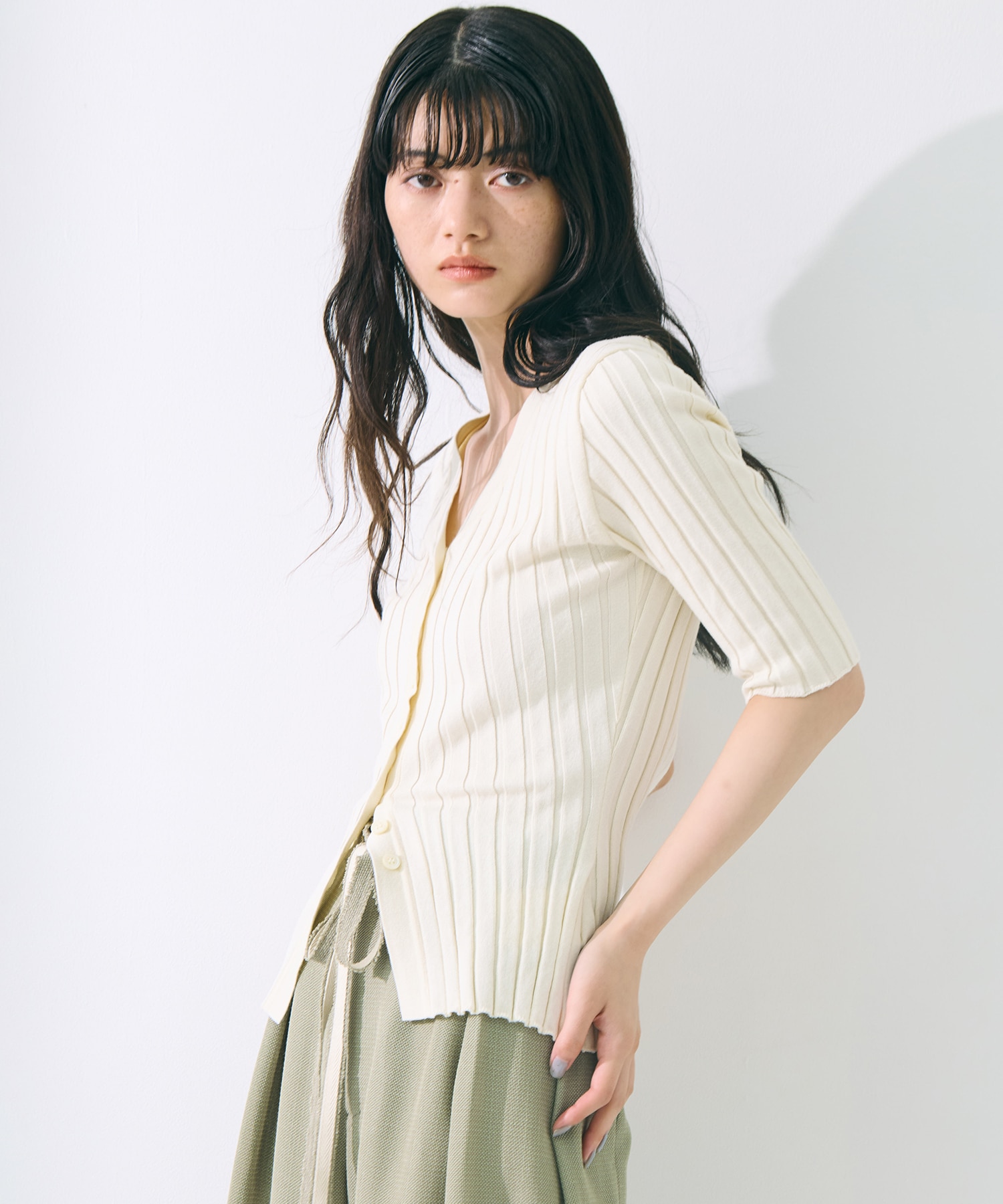 Silk Viscose Wide Rib Cardigan STUDIOUS