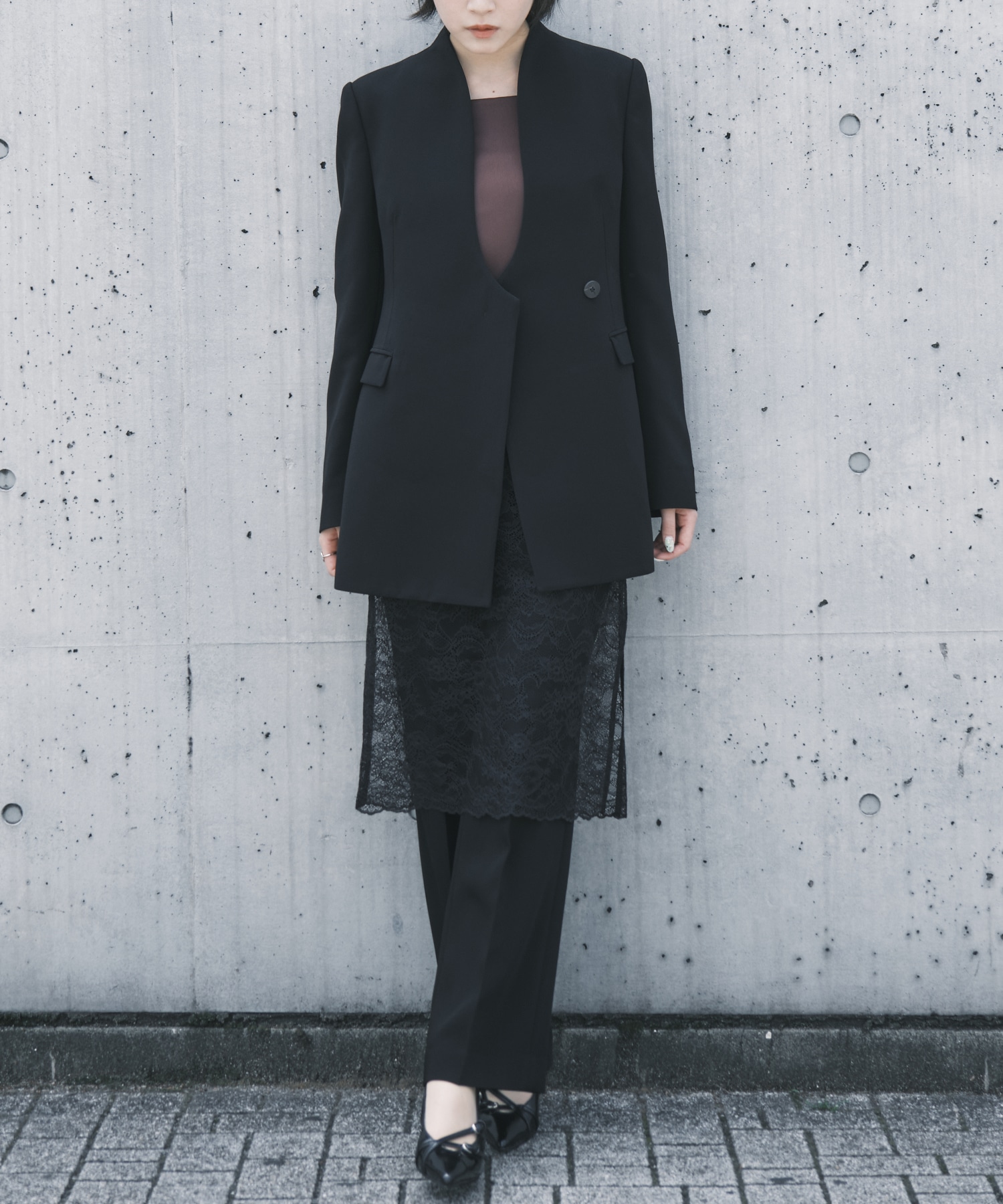 Raschel Lace Layered Trousers Mame Kurogouchi