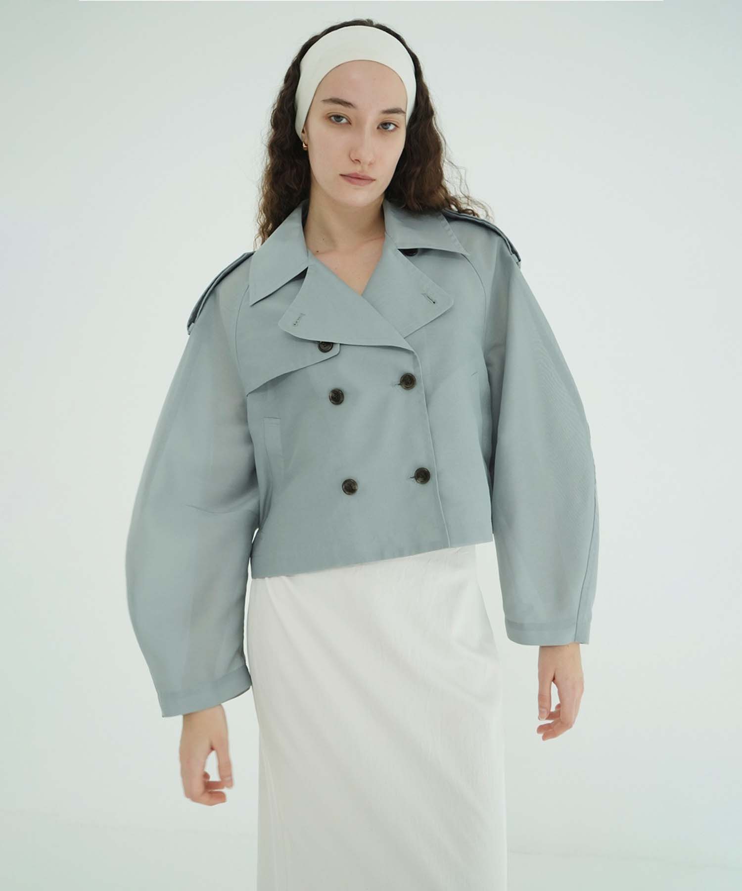 SHEER SHORT TRENCH JACKET CLANE