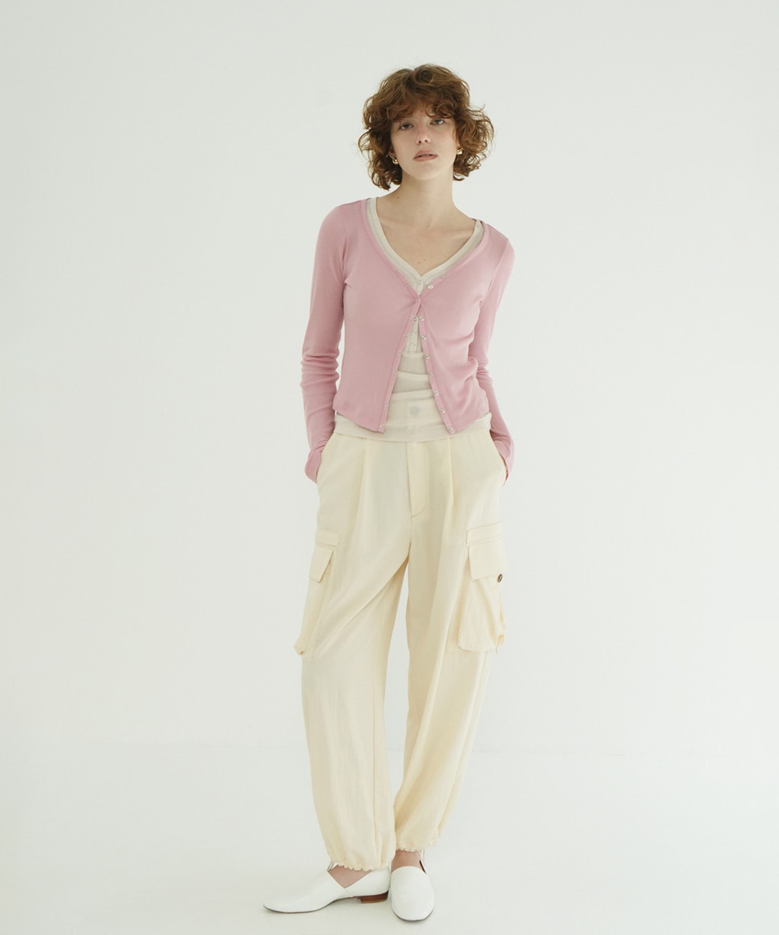 CURVED NECK LAYERED SET TOPS CLANE