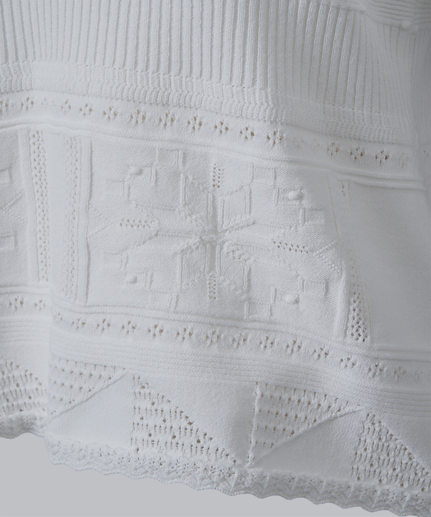 Knit Lace Short Sleeve Top Mame Kurogouchi
