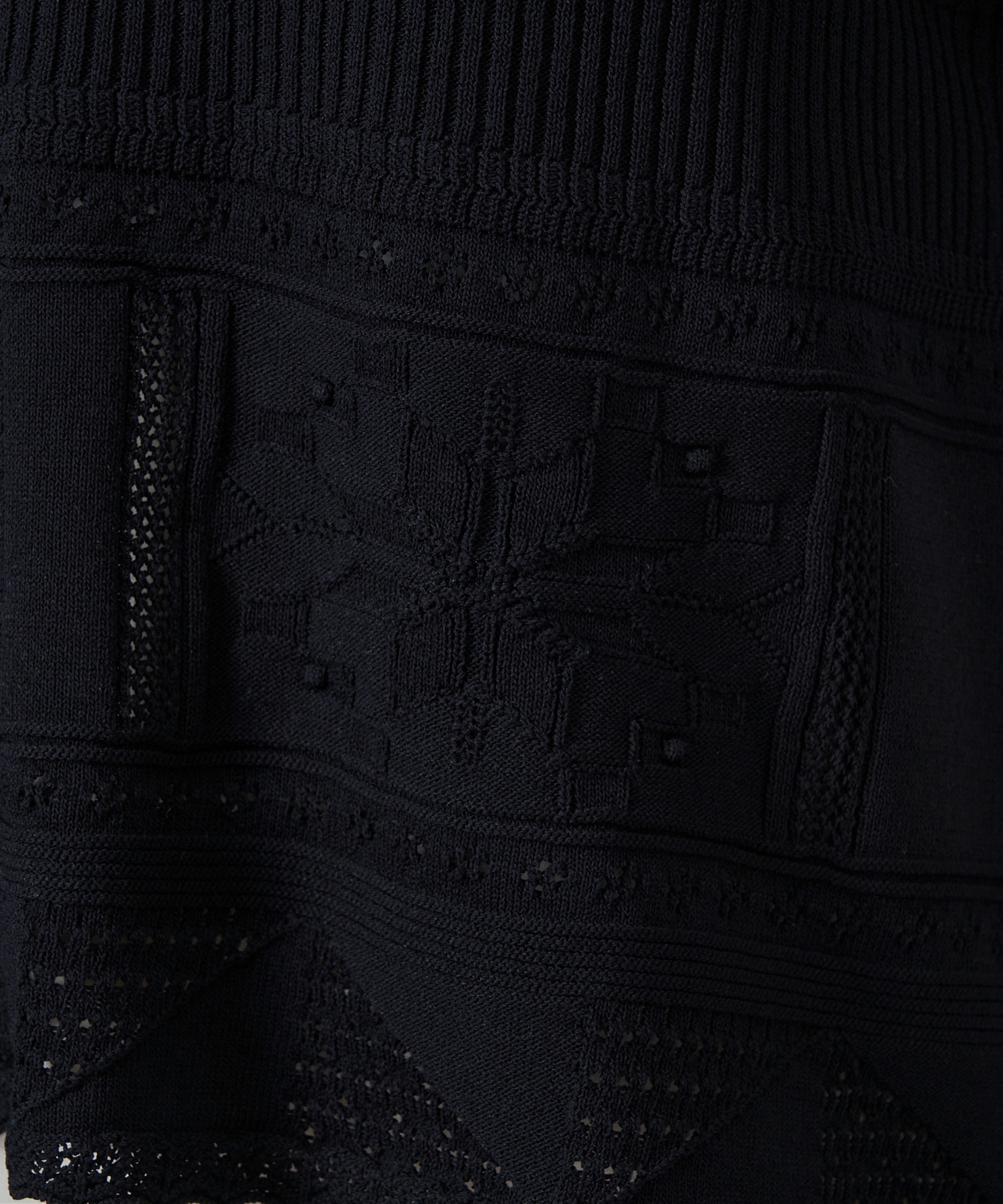 Knit Lace Short Sleeve Top Mame Kurogouchi