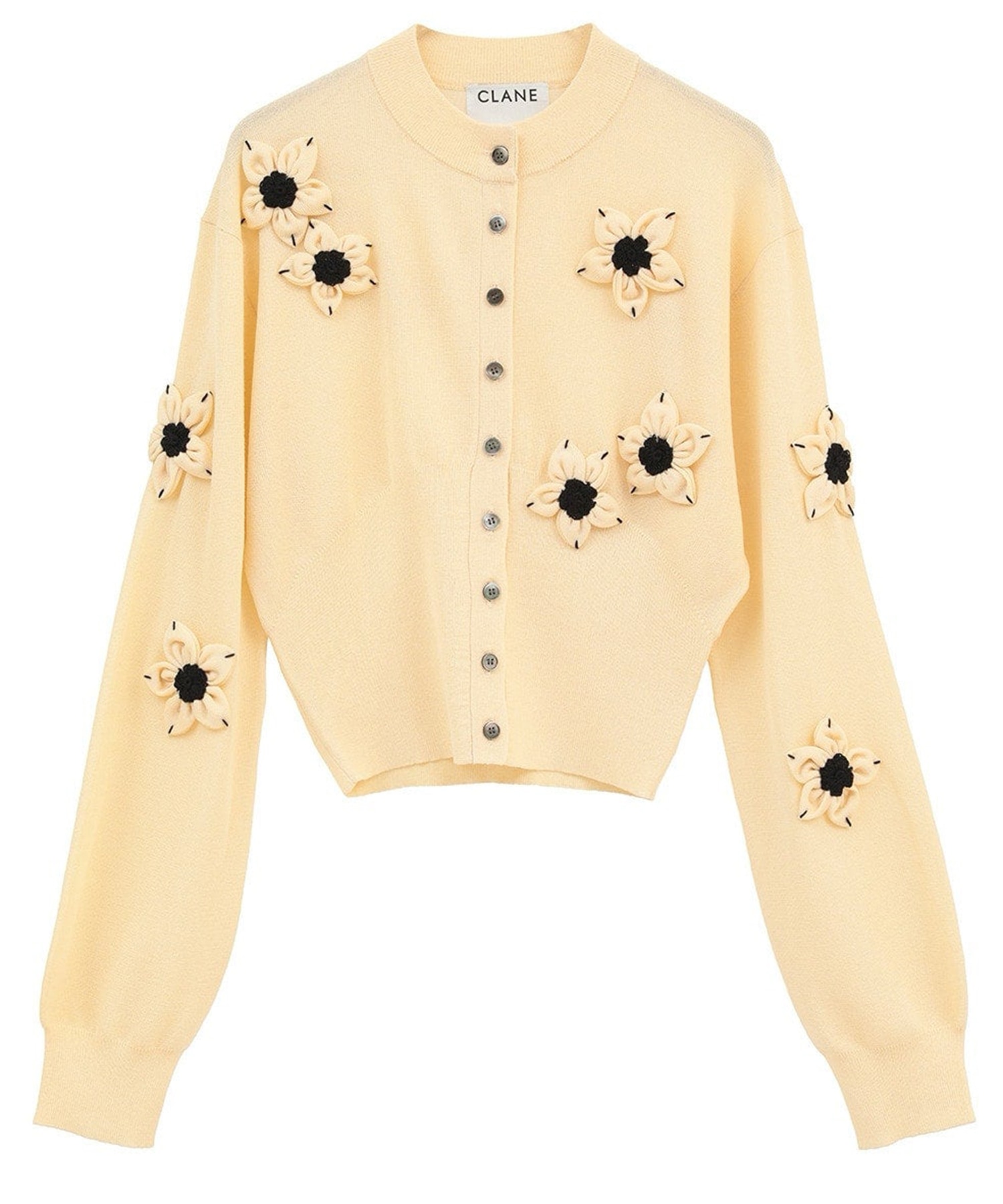 FLOWER MOTIF KNIT CARDIGAN CLANE