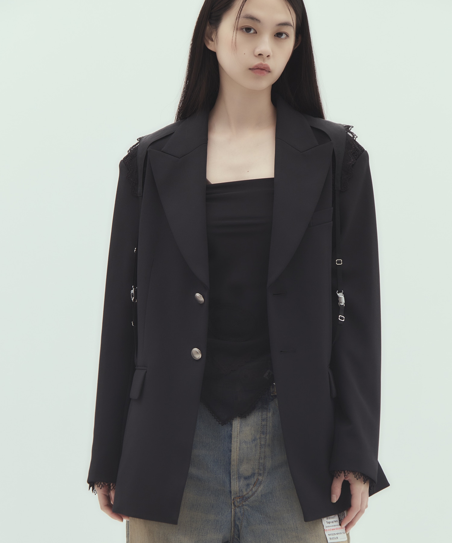 garter collar peaked lapel jacket tanakadaisuke
