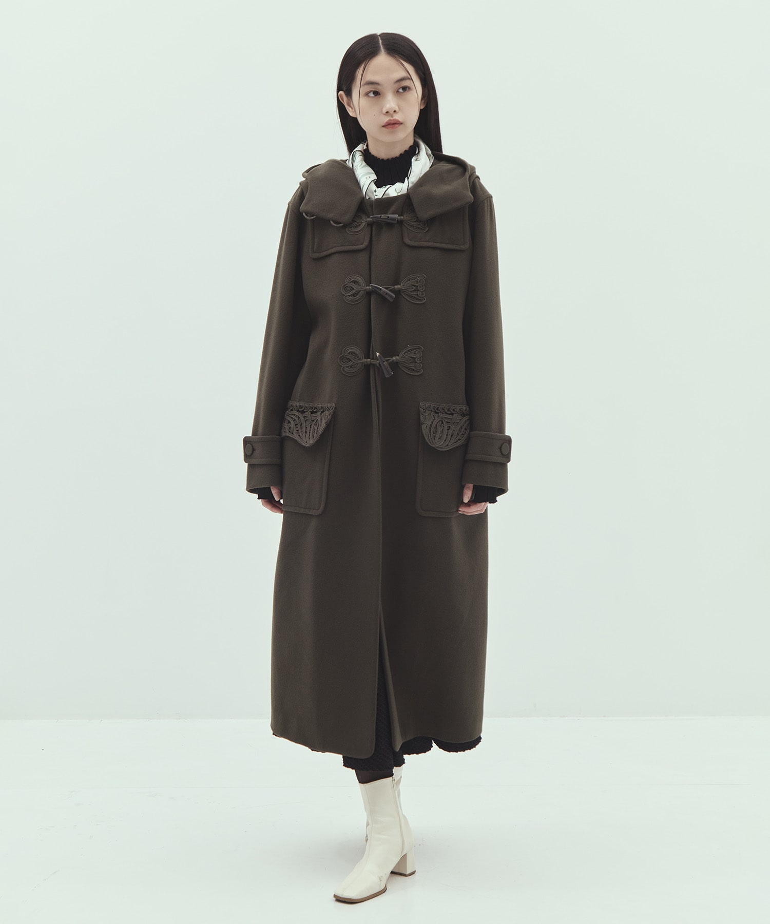 Cording Embroidery Duffle Coat Mame Kurogouchi