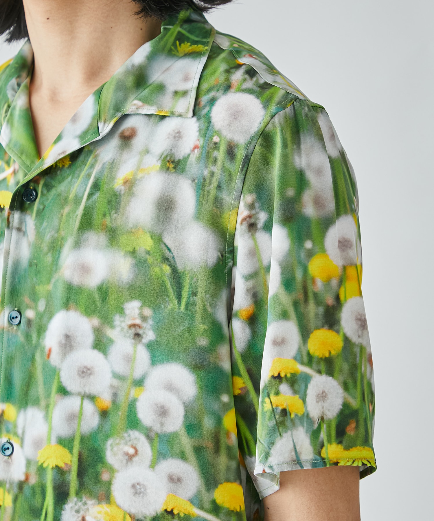 PRINT OPEN COLLAR SHIRT MASU