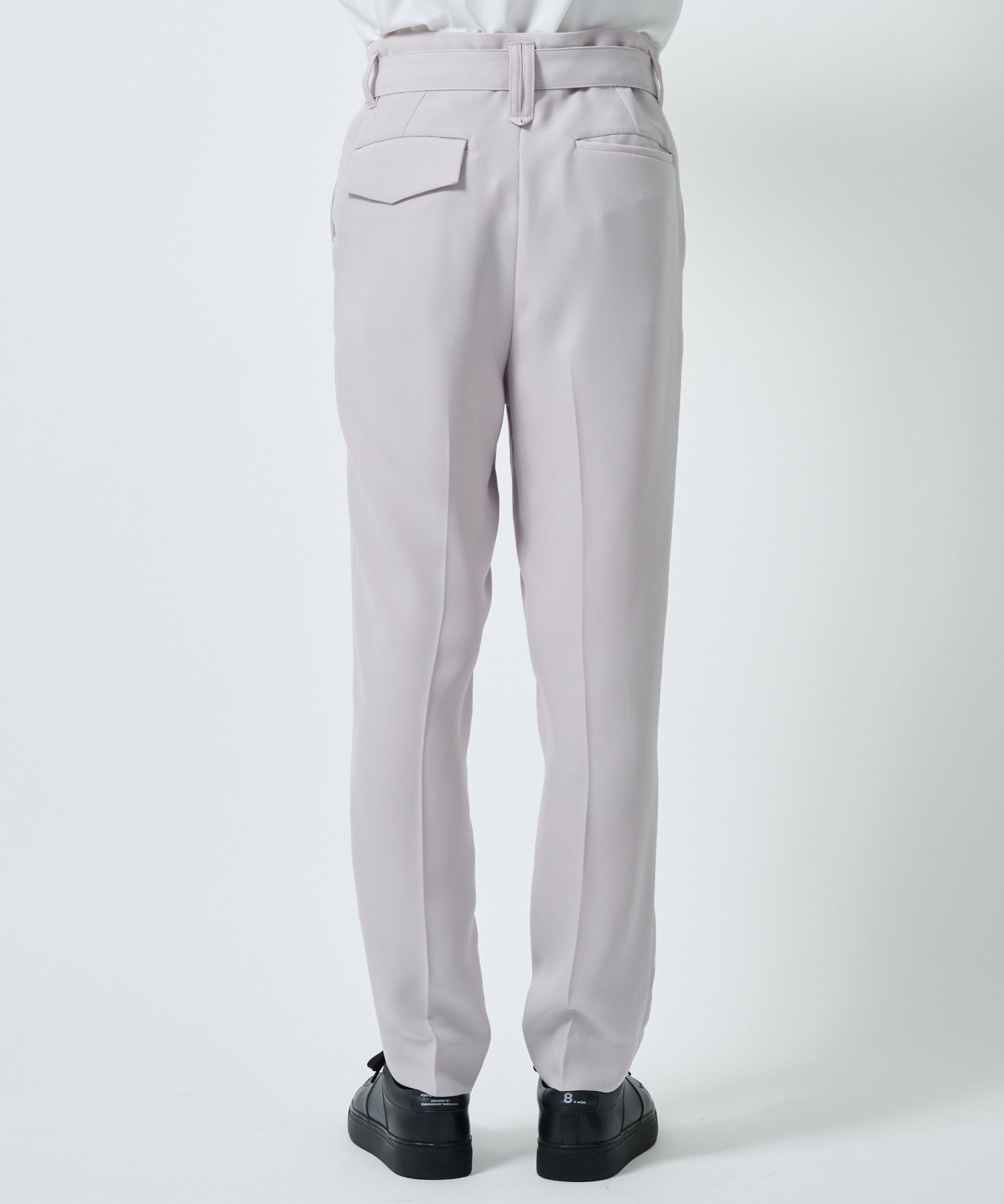 Double Satin Slim Pants with Long Belt CULLNI