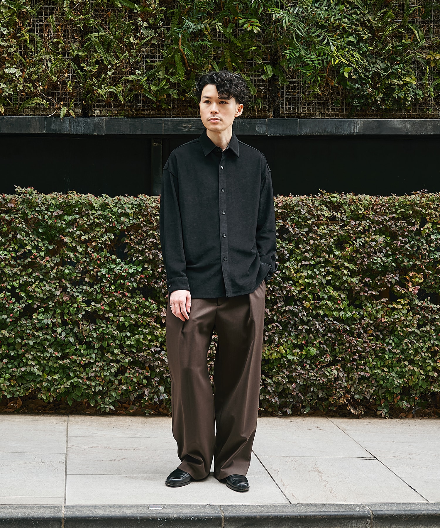 ナロープリーツリラックスシャツ STUDIOUS