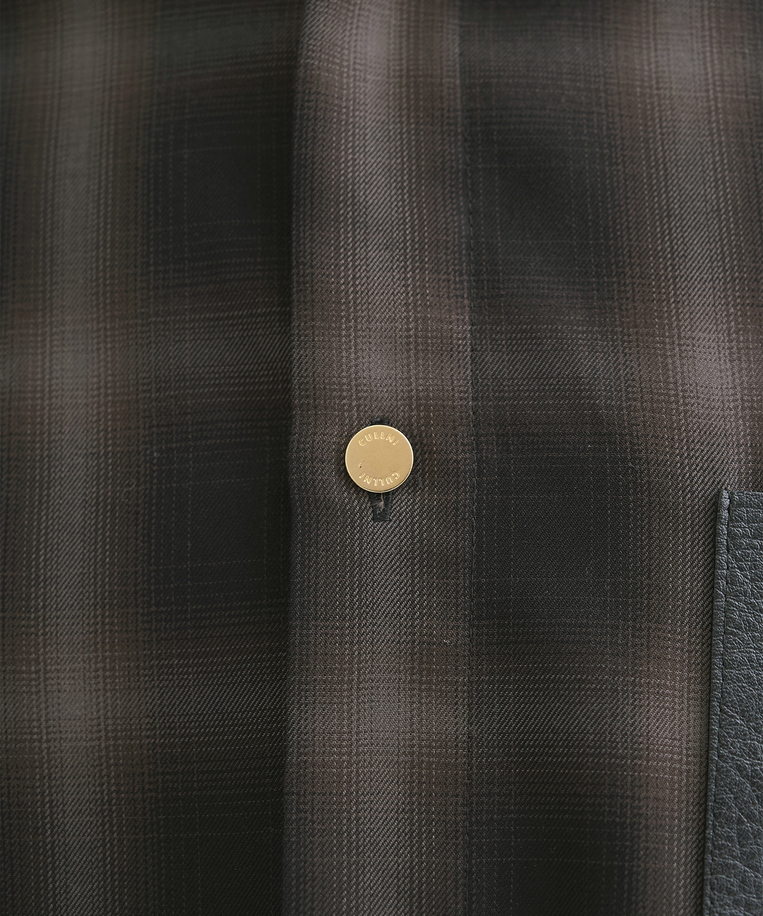 別注 Leather Pocket L/S Check Shirts CULLNI