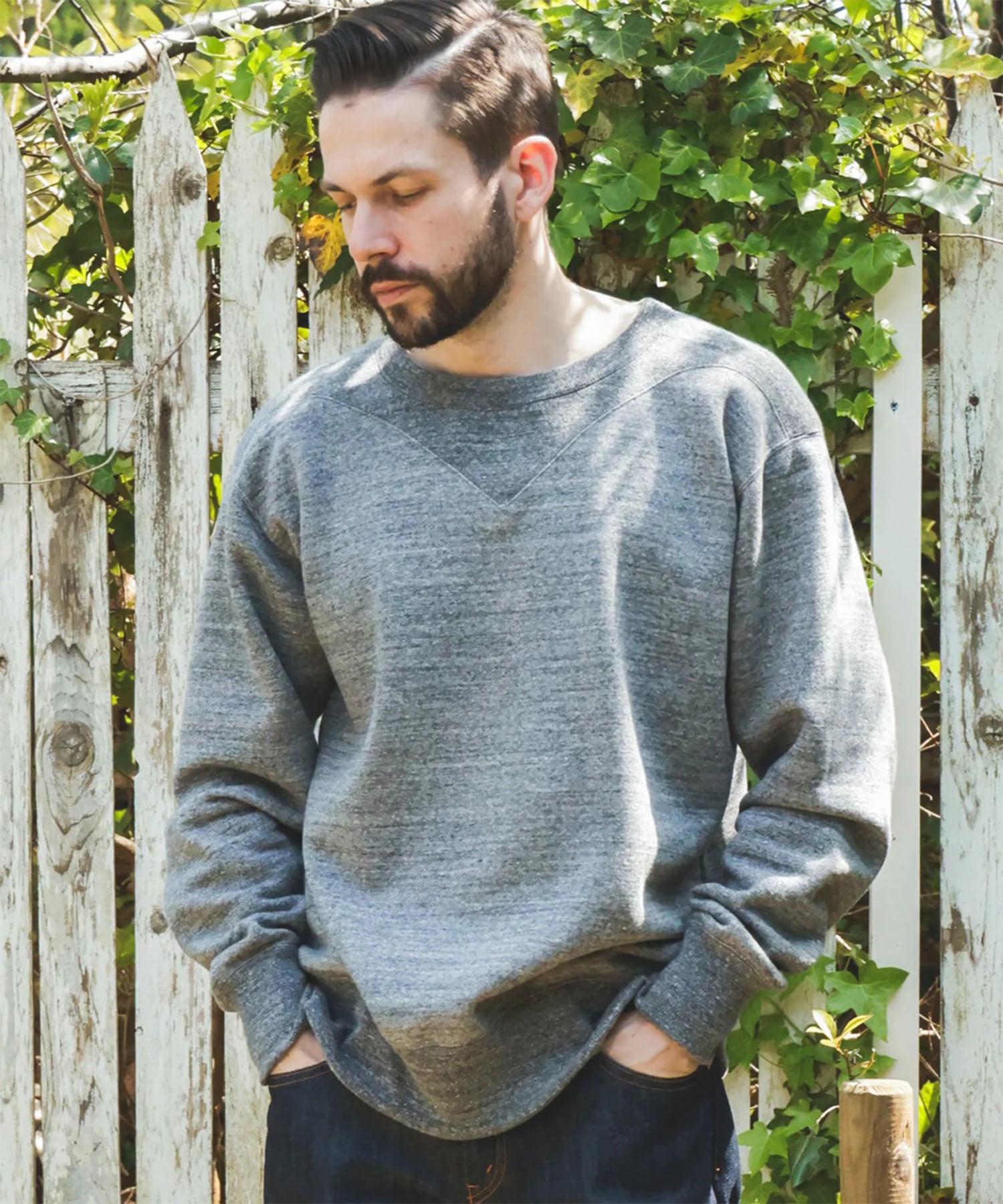 FRENCH TERRY RAFFY COTTON /GUSSET YOKE SHIRT MR.OLIVE