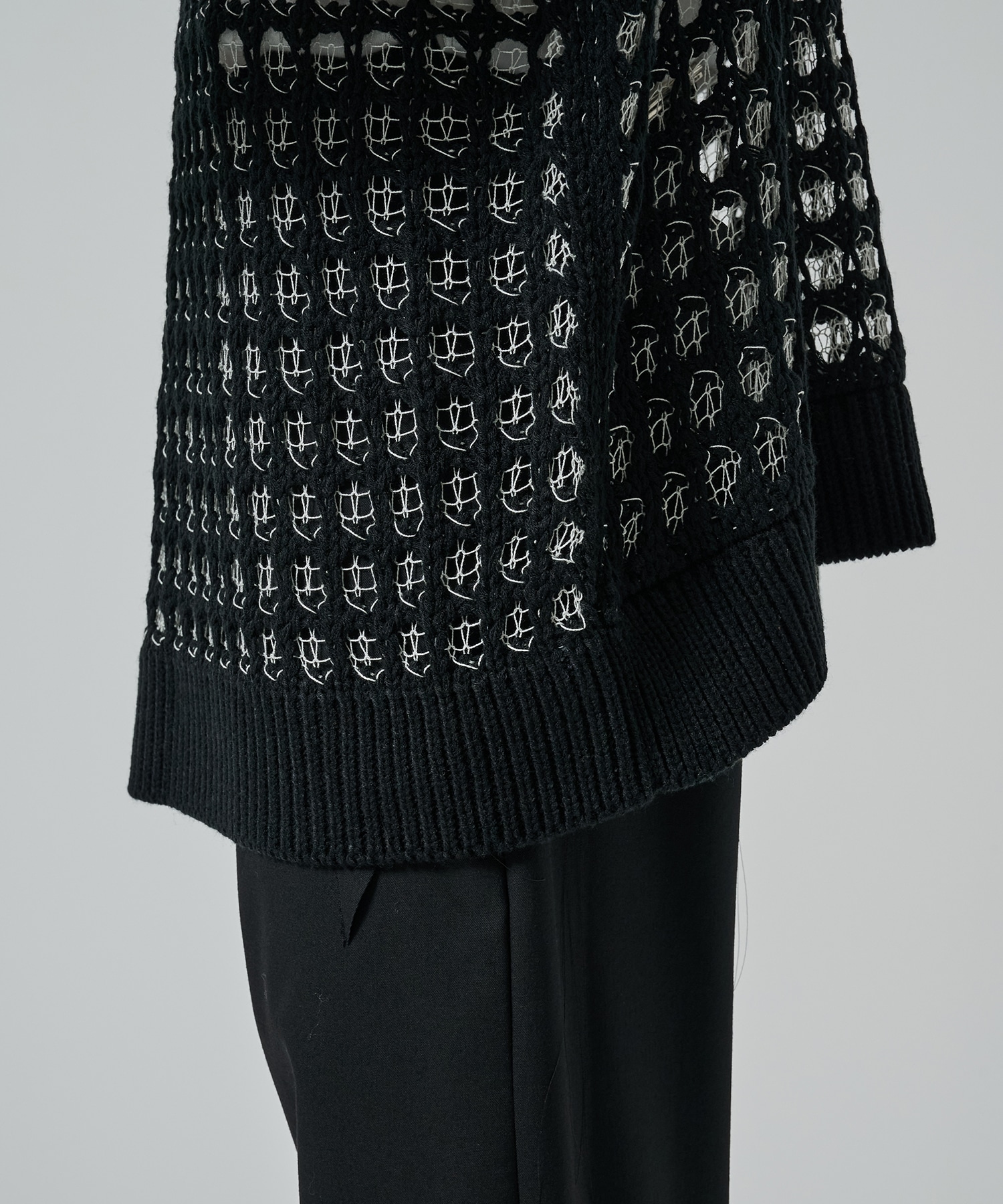 メッシュアシンメトリーニット sulvam