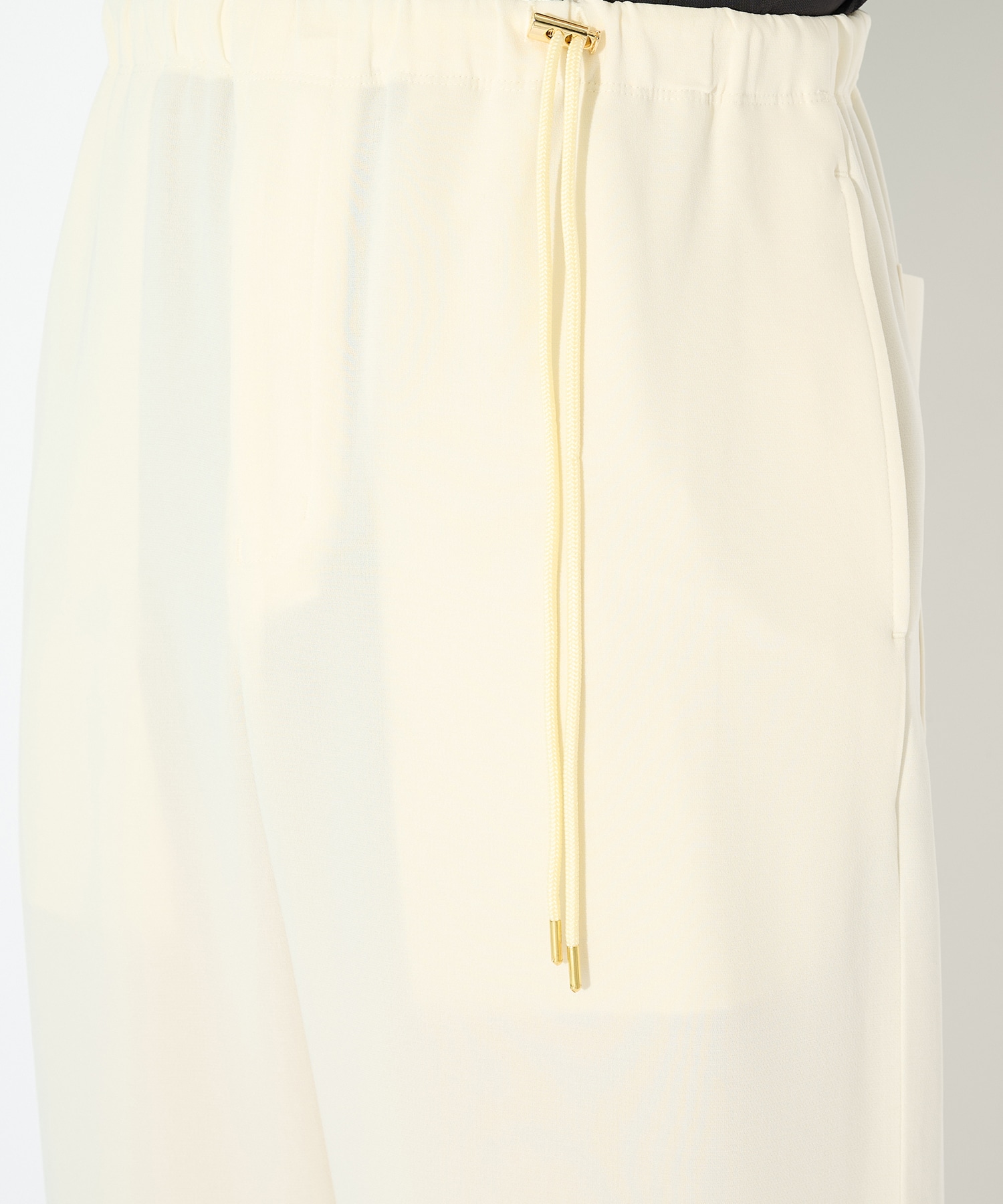 Triacetate Airy Cloth Drawstring Wide Pants CULLNI
