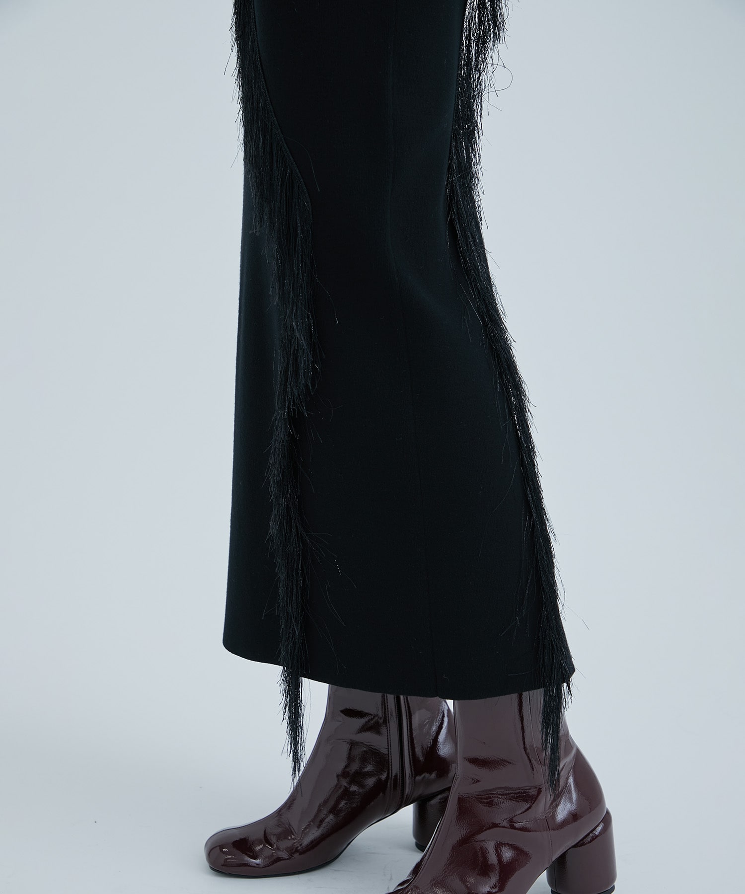 Fringe Detail Knit Skirt STUDIOUS