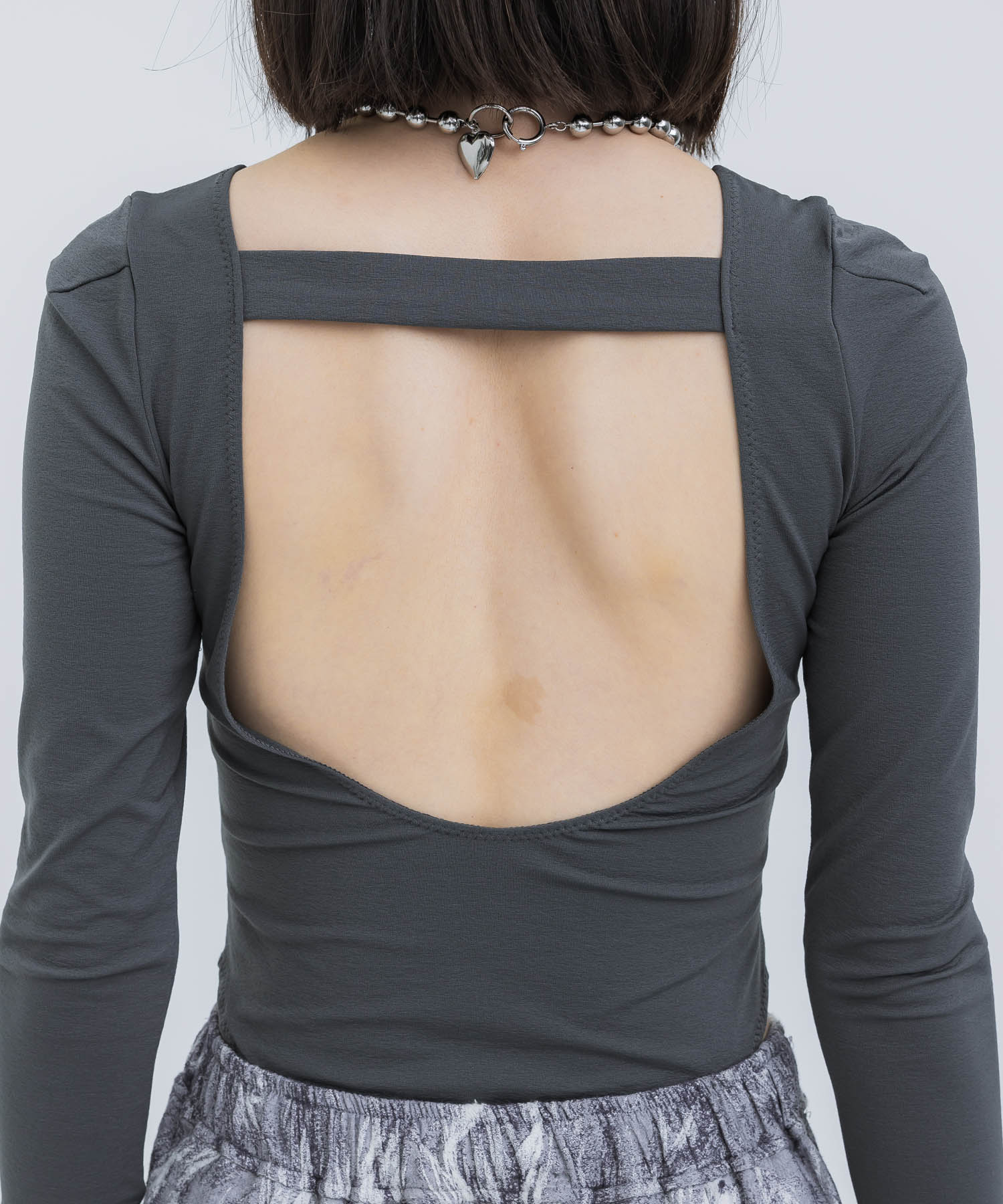 WRINKLED JERSEY BODY SUIT TOP JOHN LAWRENCE SULLIVAN