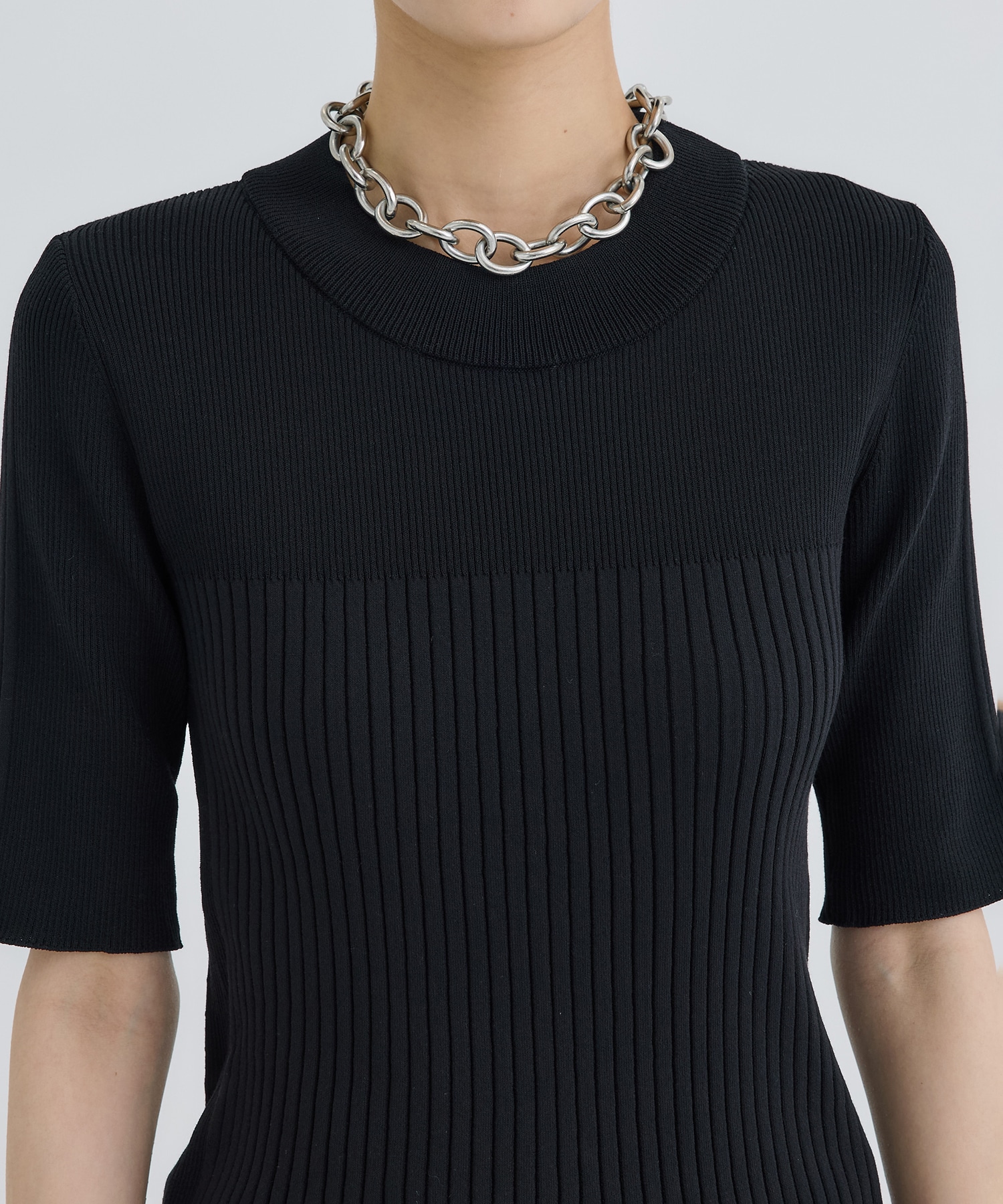 別注HALF SLEEVE RIB TOP WRAPINKNOT