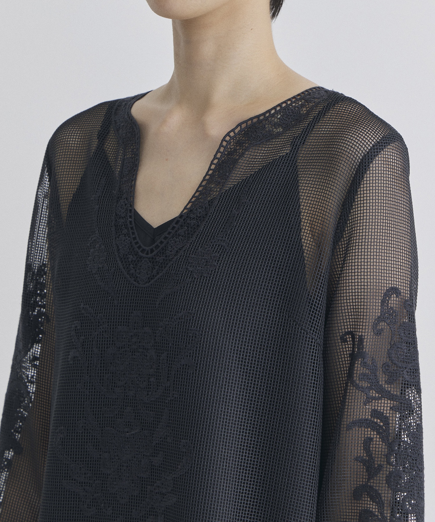 FLORA EMBROIDERY MESH DRESS AMERI
