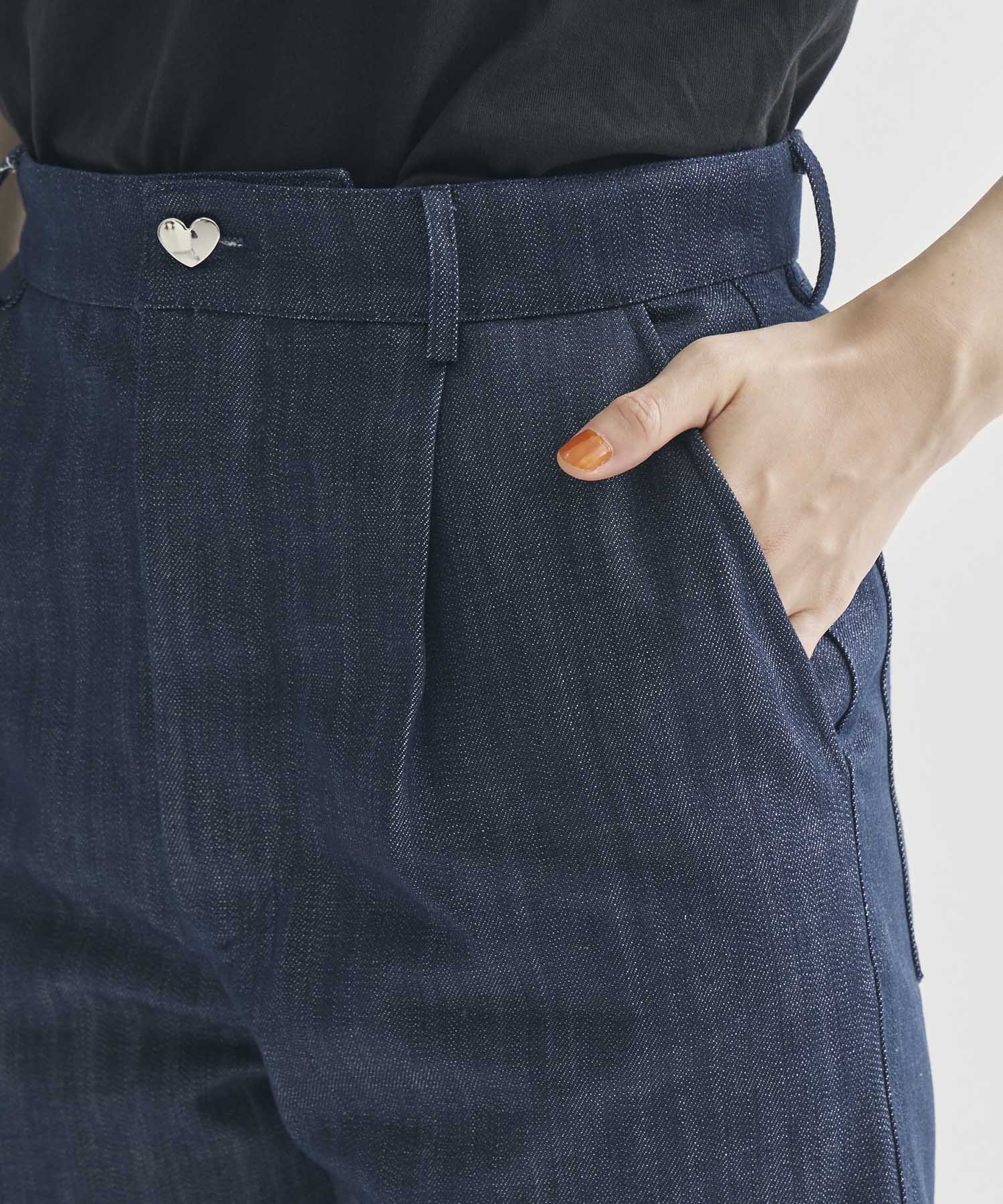 別注Panel Tulle Denim Pants VIVIANO