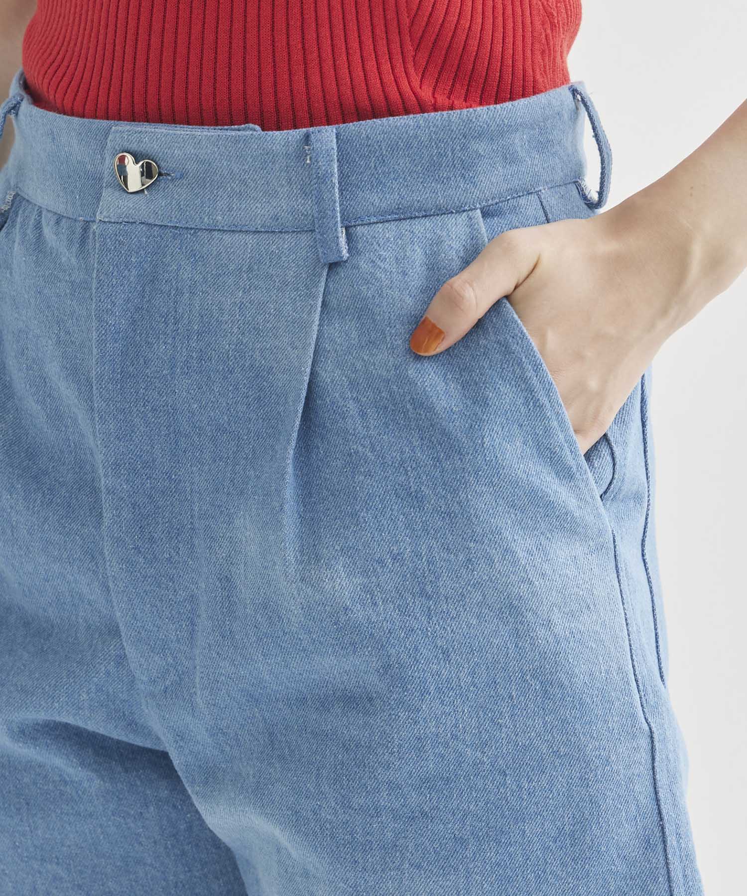 別注Panel Tulle Denim Pants VIVIANO