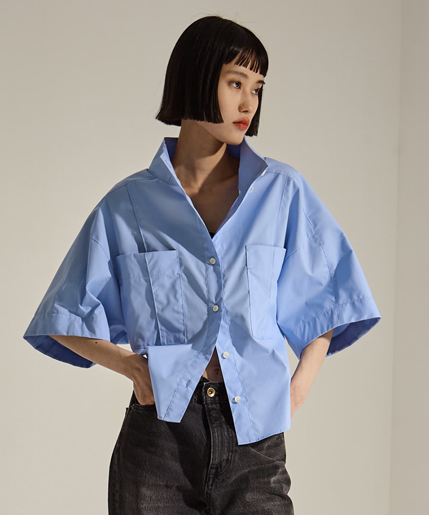 2way Collar Cotton Shirt STUDIOUS