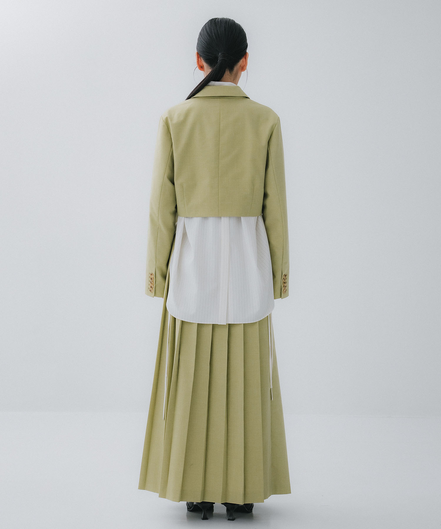 SHORT JACKET WITH PLEATS WRAP SKIRT AMERI