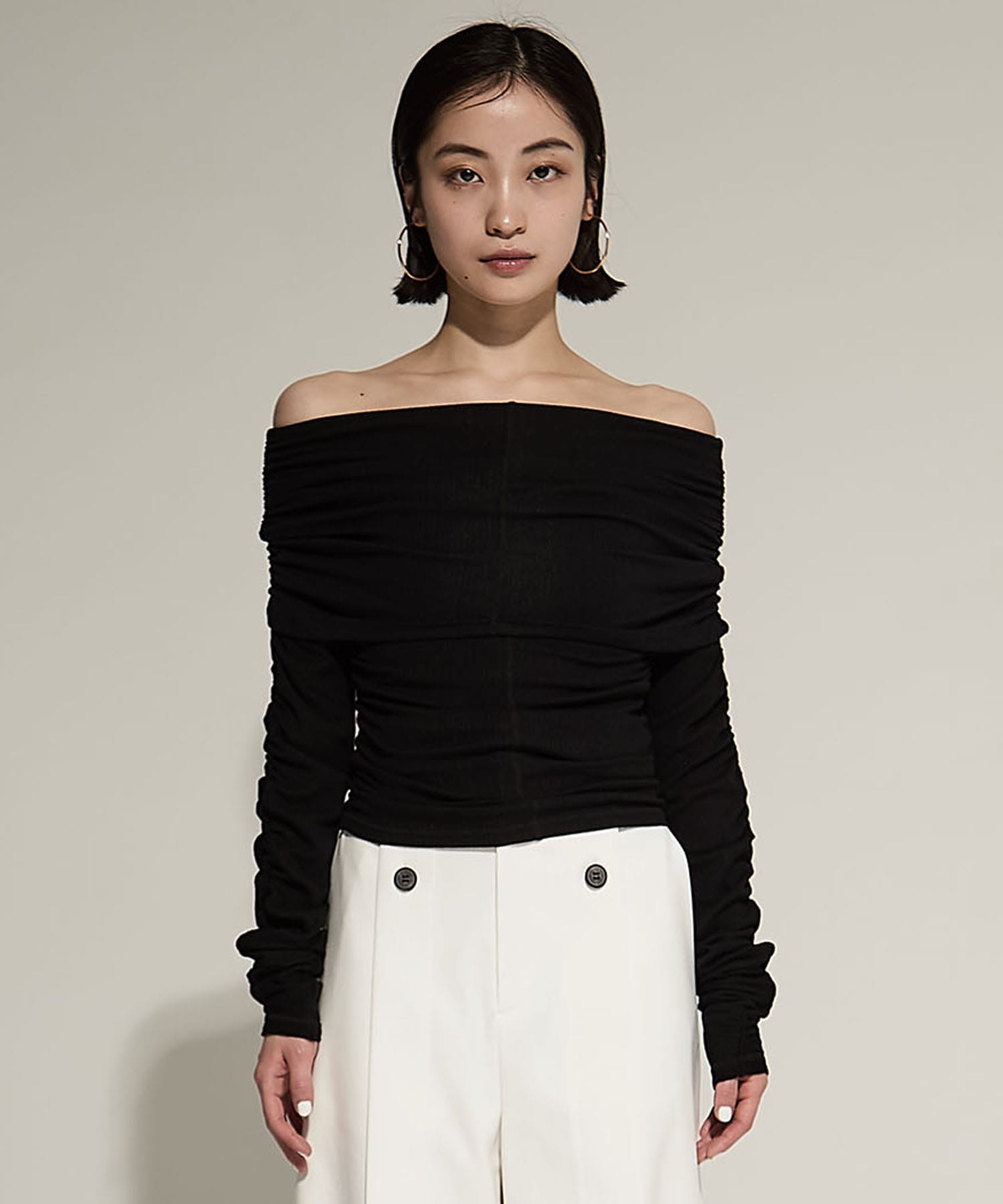 Washable Silk Cotton Offshoulder STUDIOUS