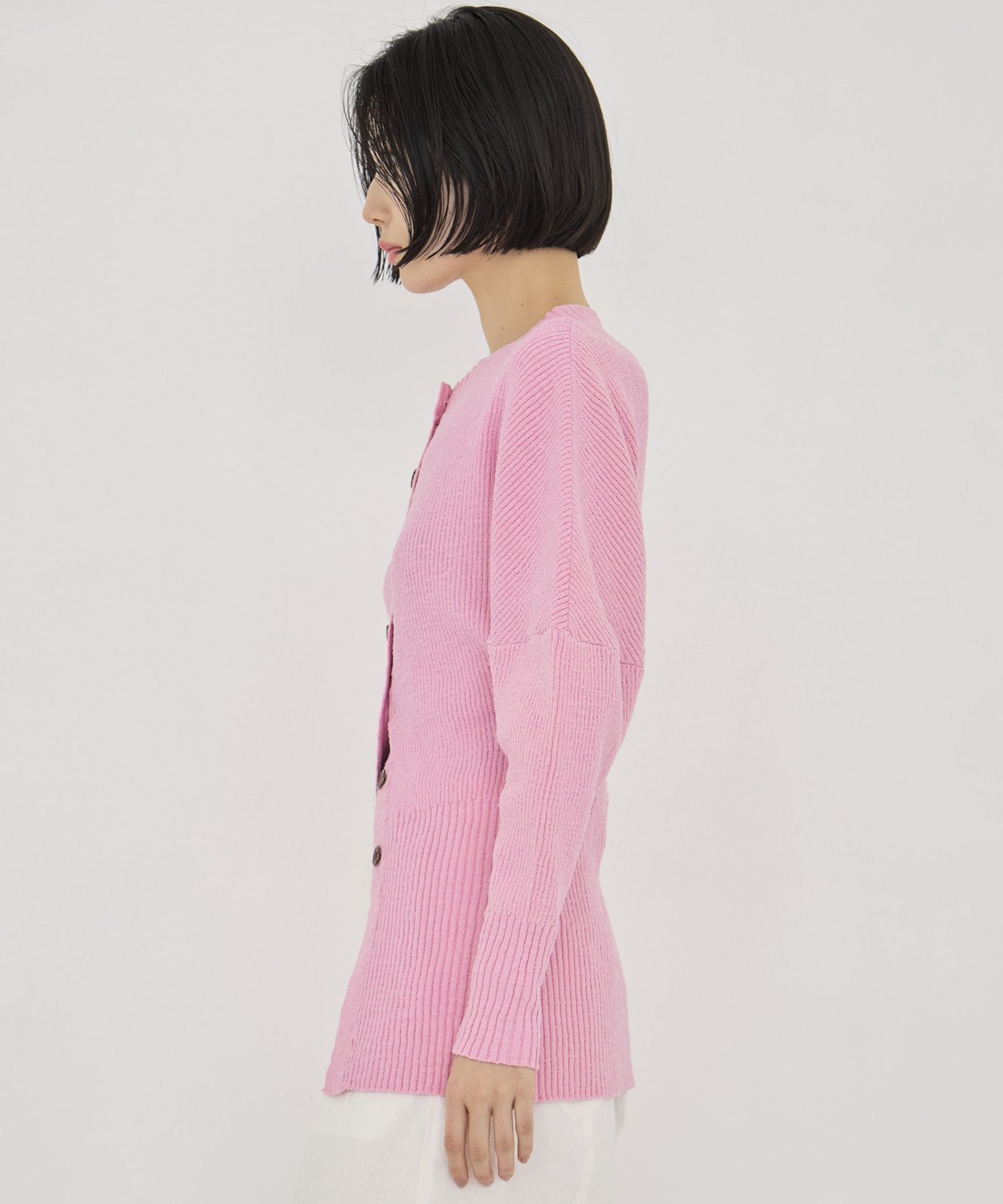 Greer crew neck knit cardigan AKIRANAKA