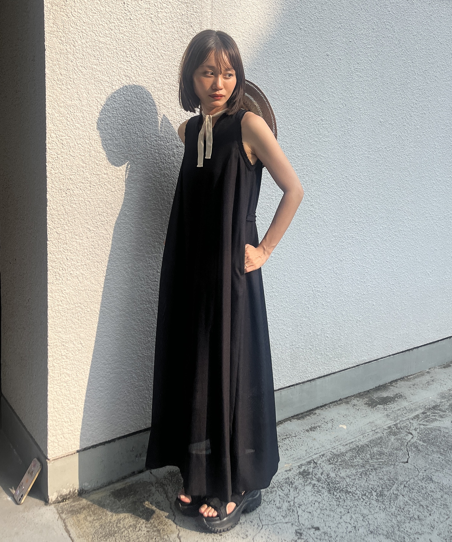 V Neck Sleeveless Mesh Dress STUDIOUS