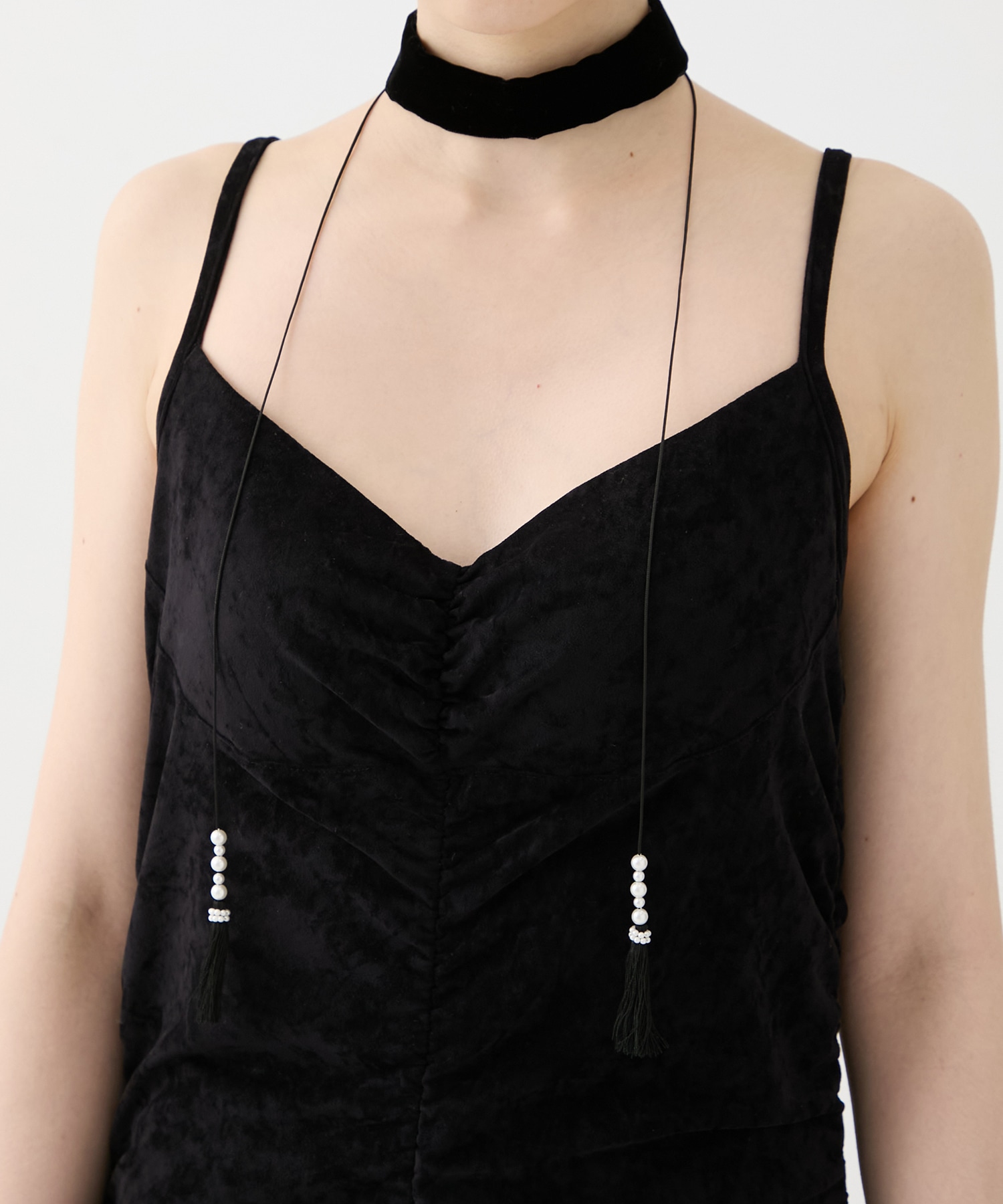 別注VELOUR SHEER CUT HEM DRESS FETICO