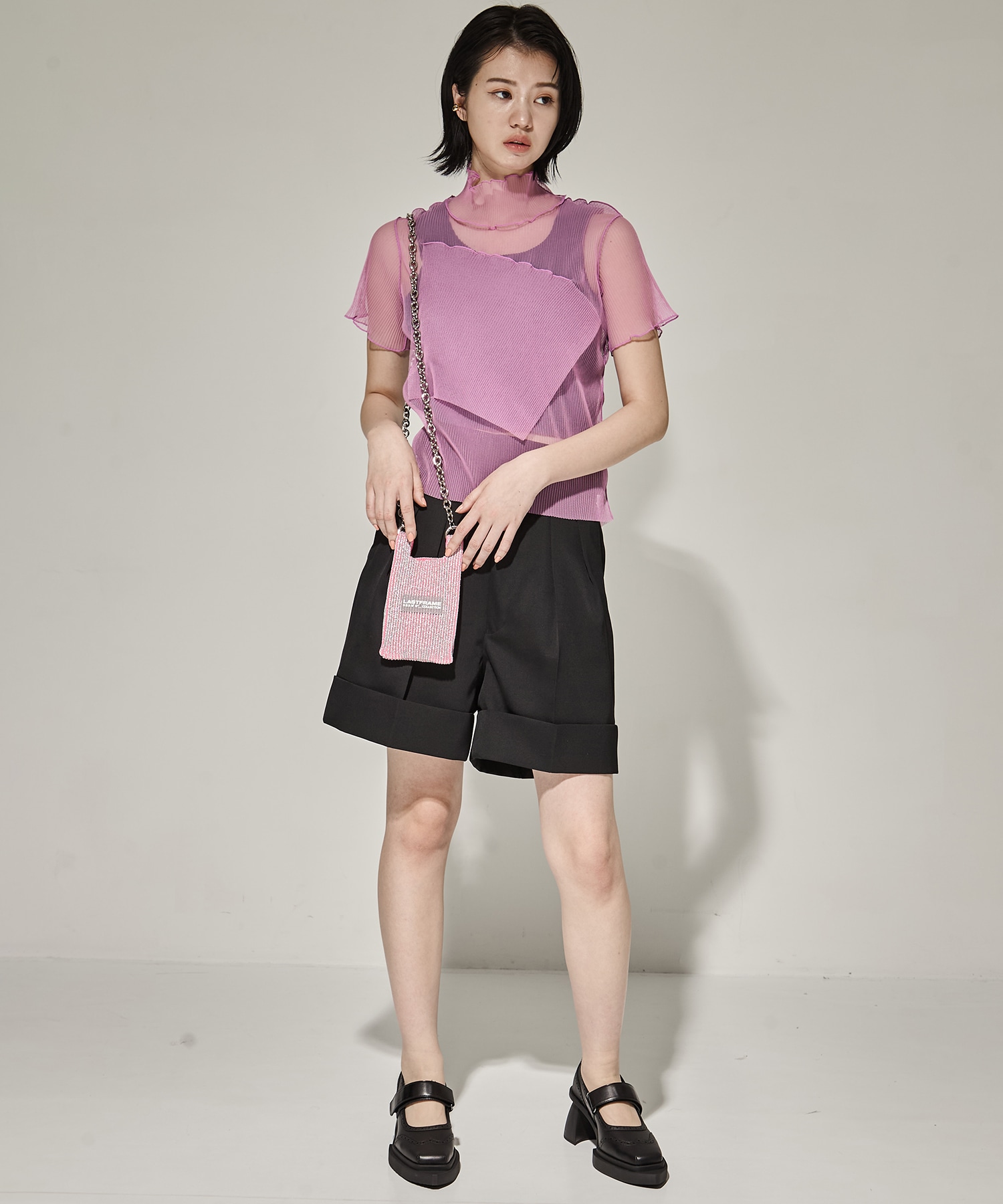 SHEER LAYERED SHORT SLEEVE TOP kotohayokozawa