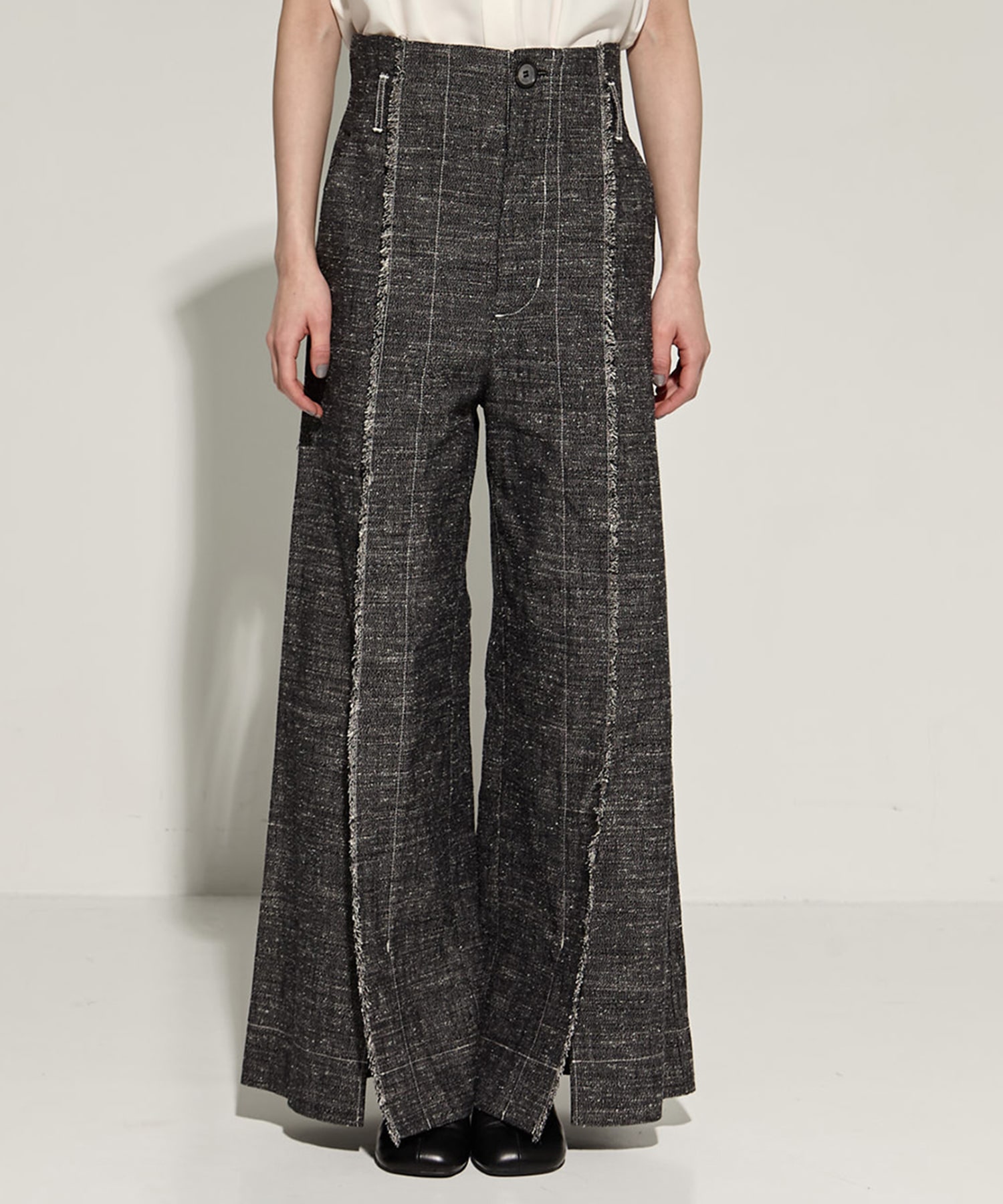 Silk Nep Flare Trousers STUDIOUS