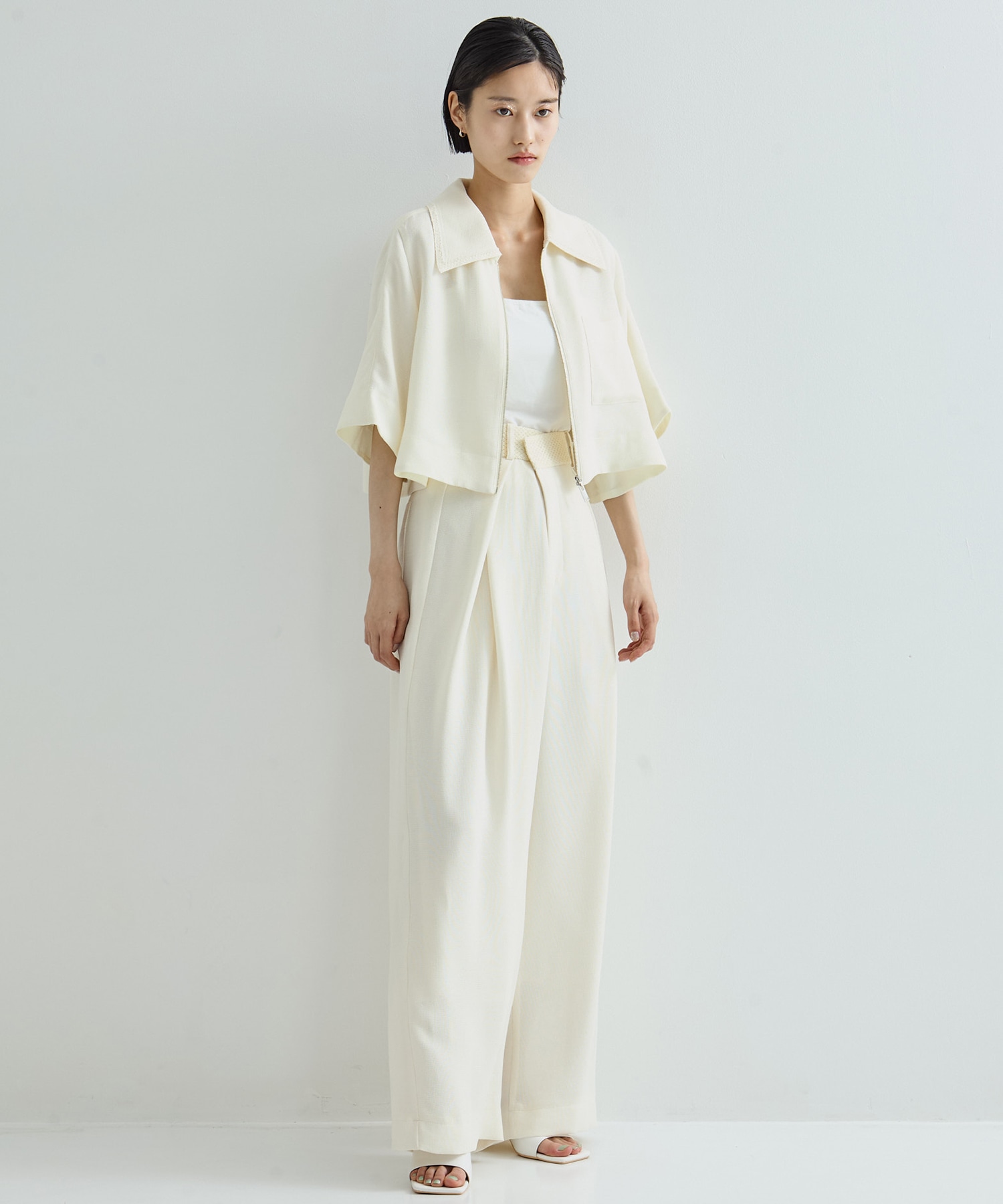 Asymmetric Front Mesh Trousers STUDIOUS