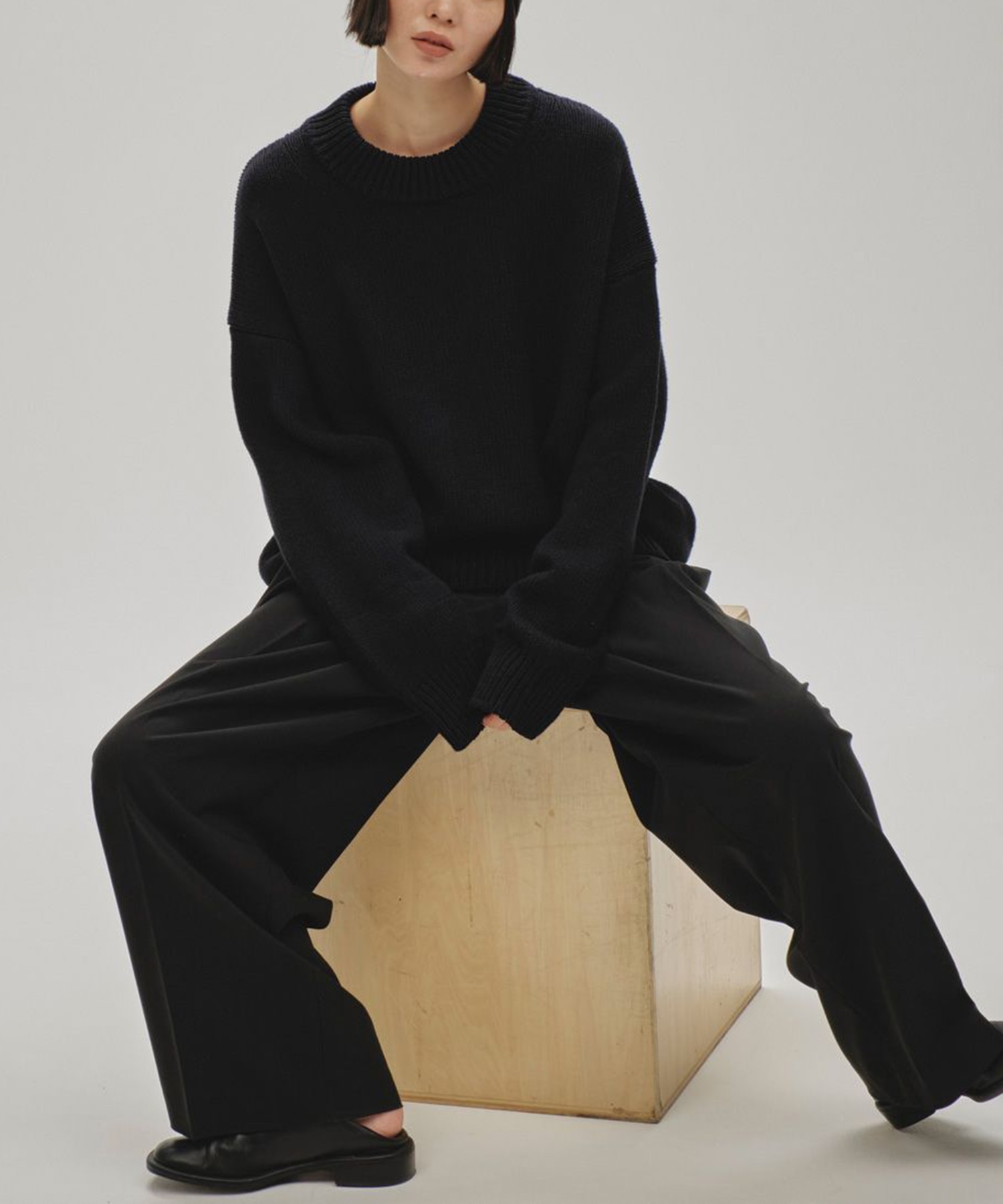 Twill Wide Trousers TODAYFUL