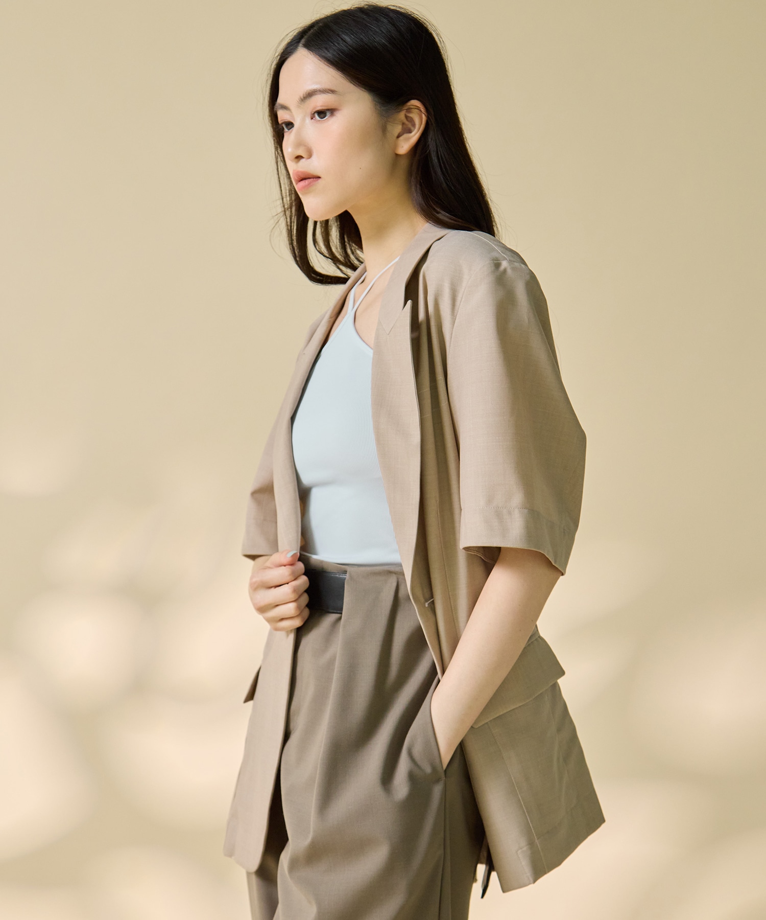 Half Sleeve Summer Wool Jacket STUDIOUS