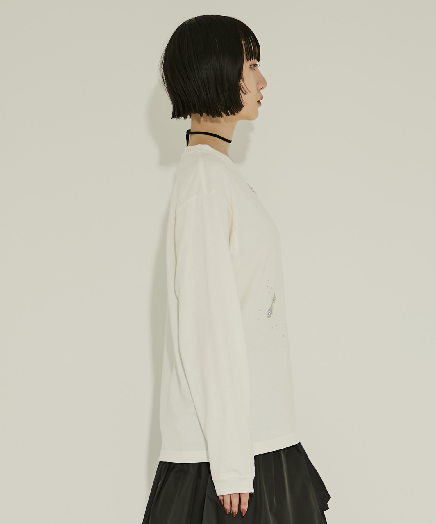 Bijou Aid long sleeve T-shirt White tanakadaisuke