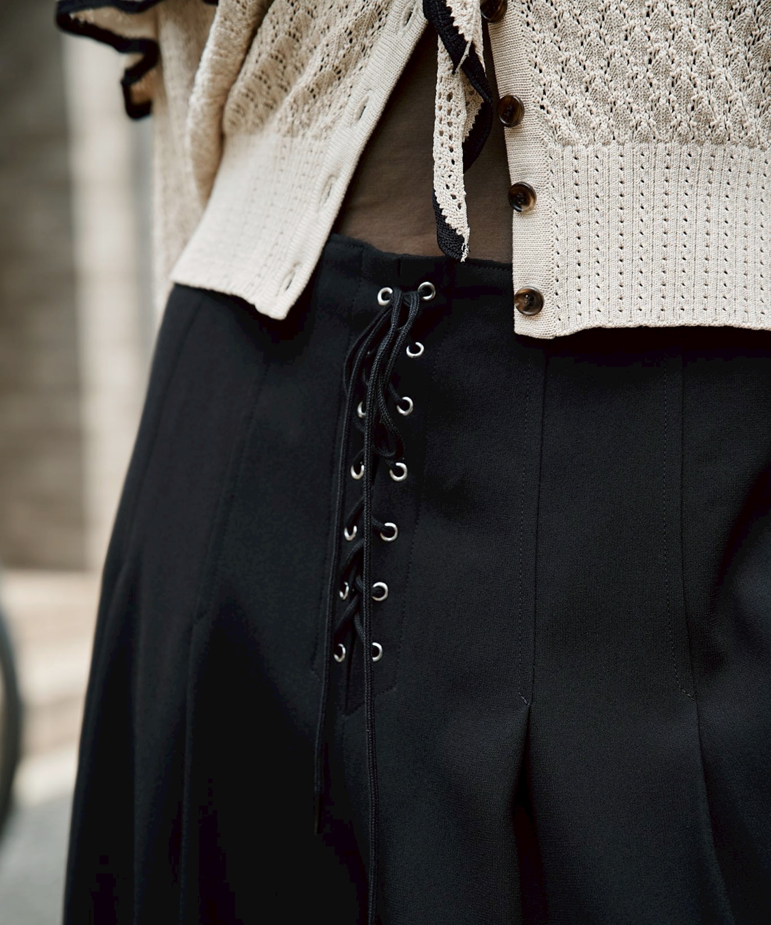 Lace-knit cape cardigan FETICO