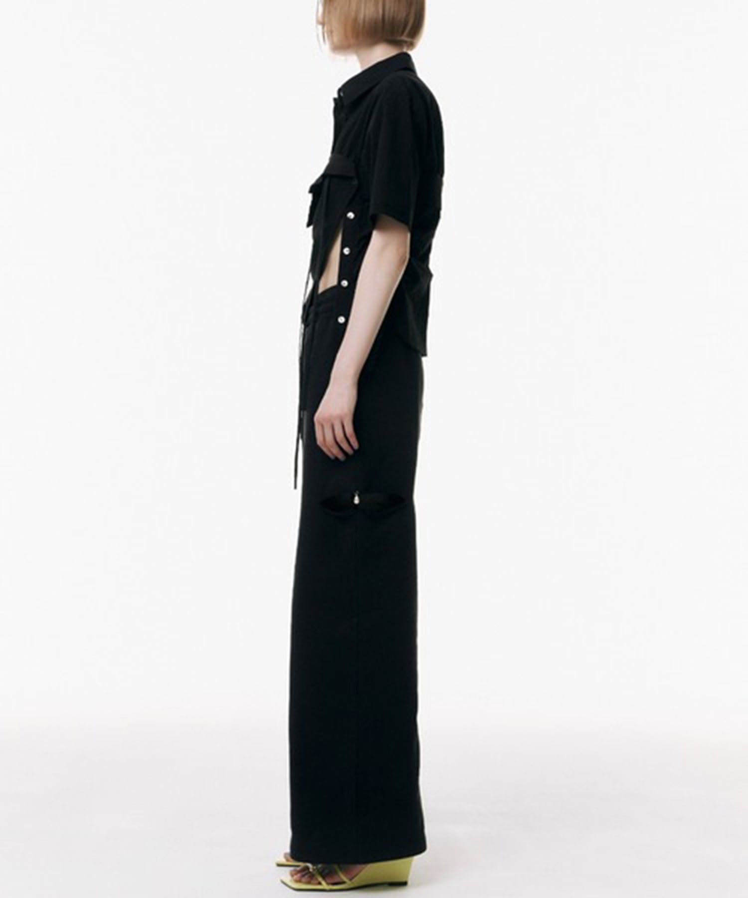 SLIT SWEAT PANTS with PEARL JOSEMOON