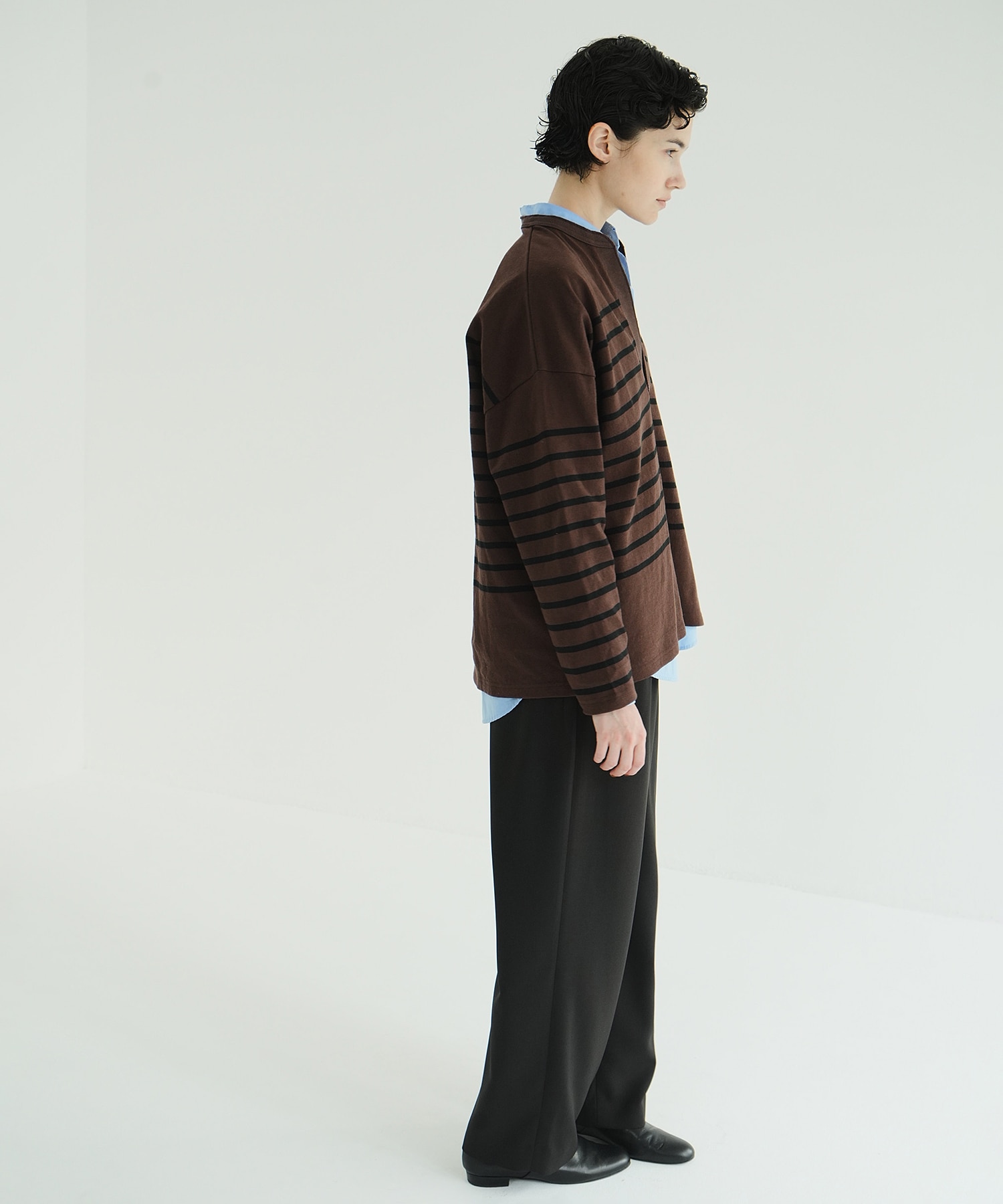 WIDE HENRY NECK BORDER TOPS CLANE