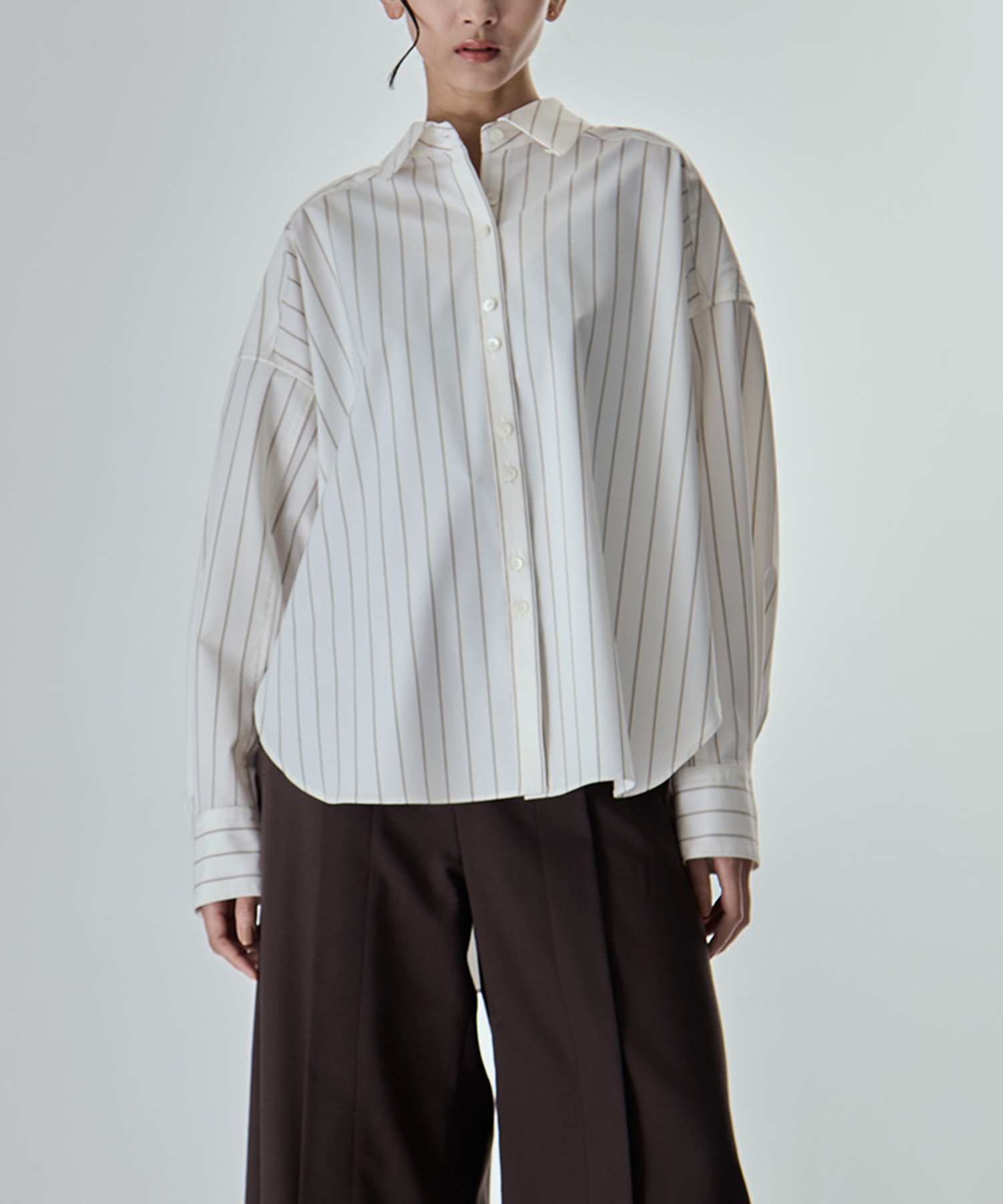 Wide Stripe 2way Shirt STUDIOUS