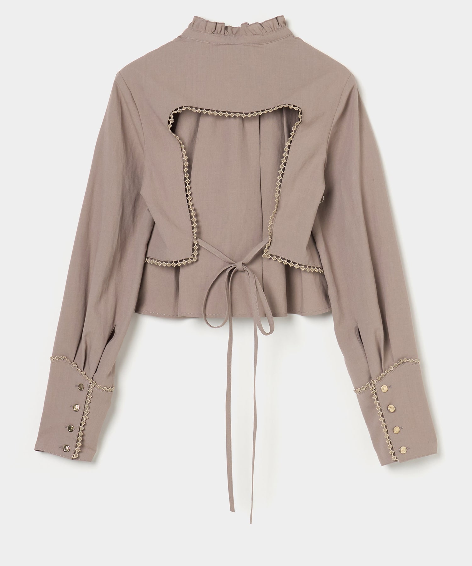 back curtain cropped blouse tanakadaisuke