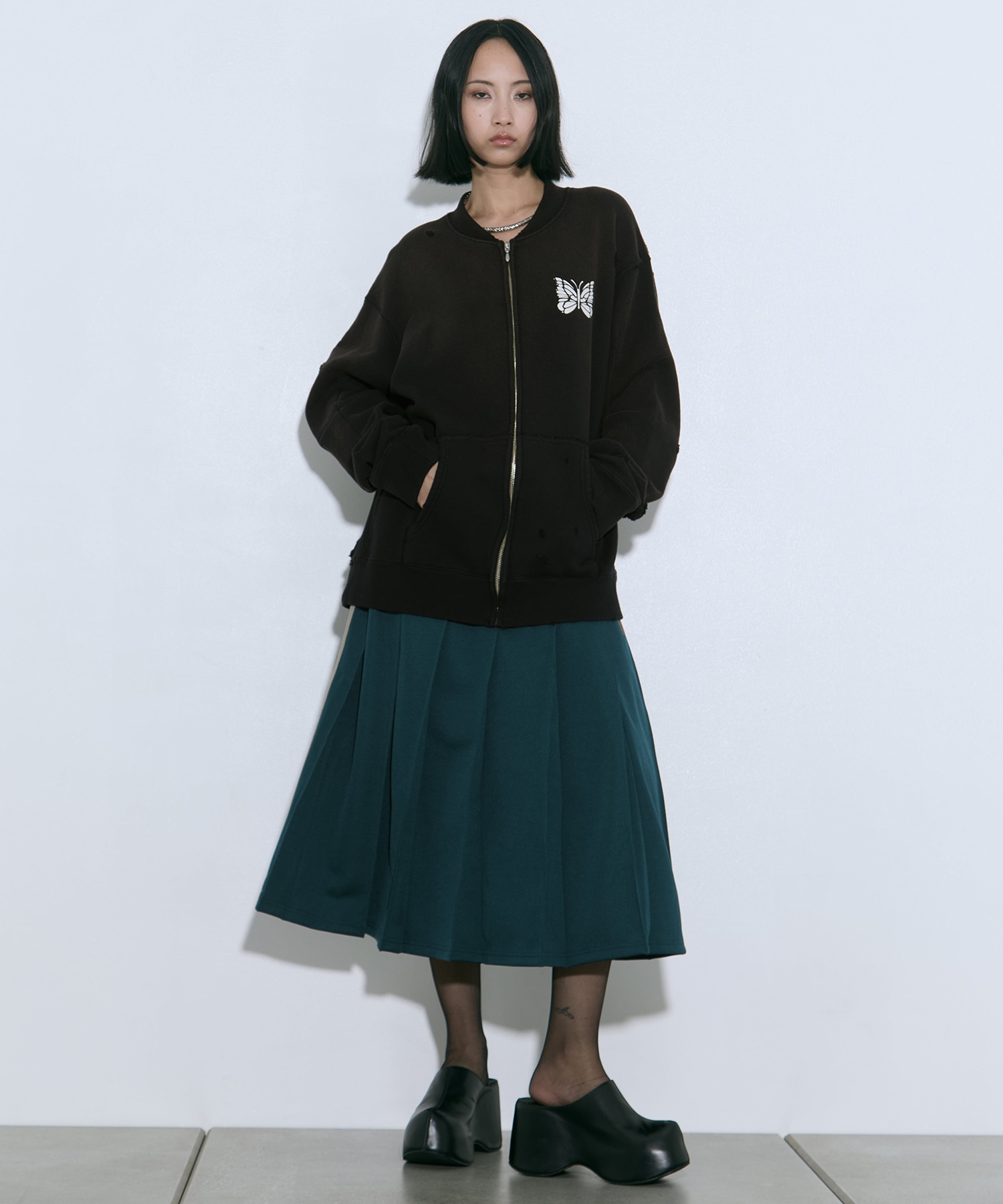 Pleated Track Skirt - Poly Smooth 