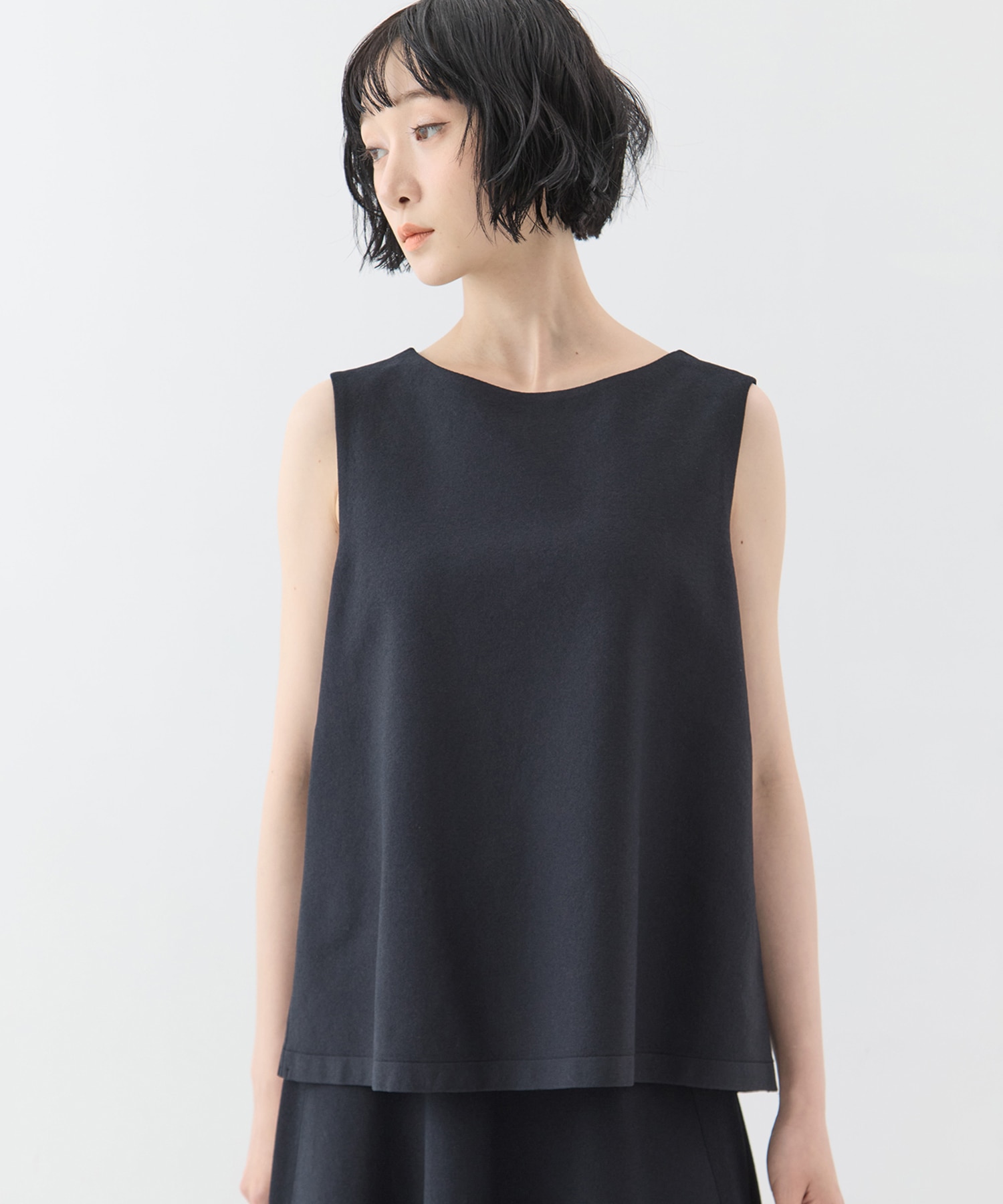 別注no sleeve knit tops WRAPINKNOT