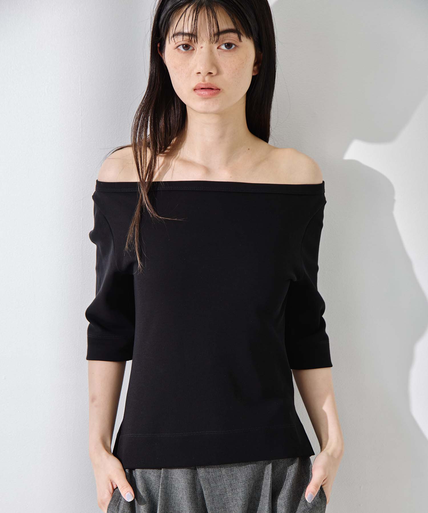 Luxury Cotton Boat Neck Tee STUDIOUS