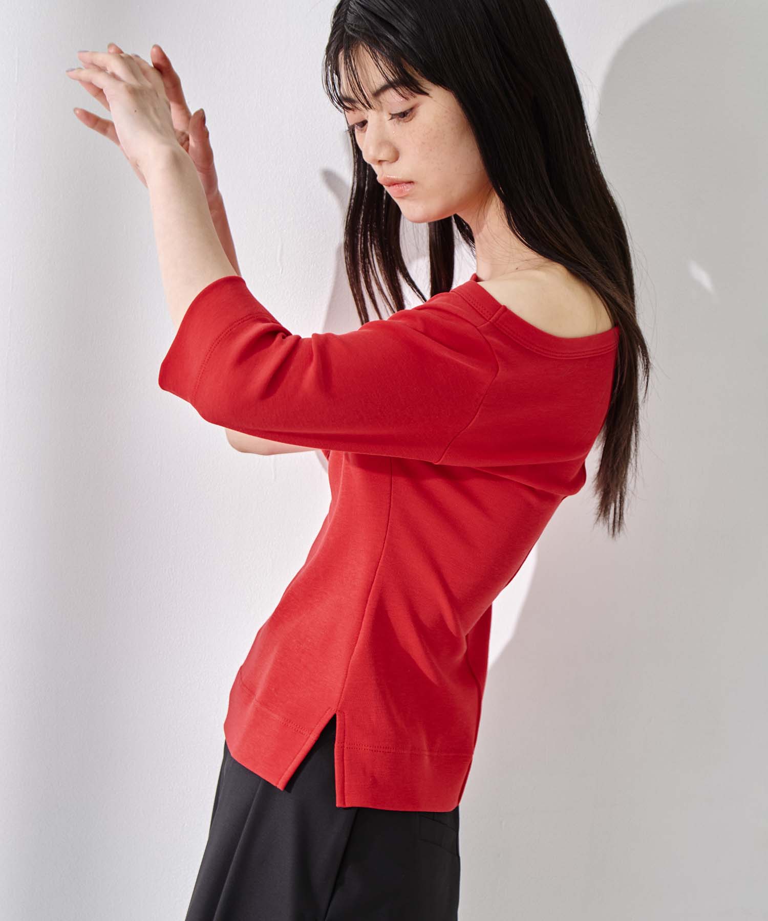 Luxury Cotton Boat Neck Tee STUDIOUS