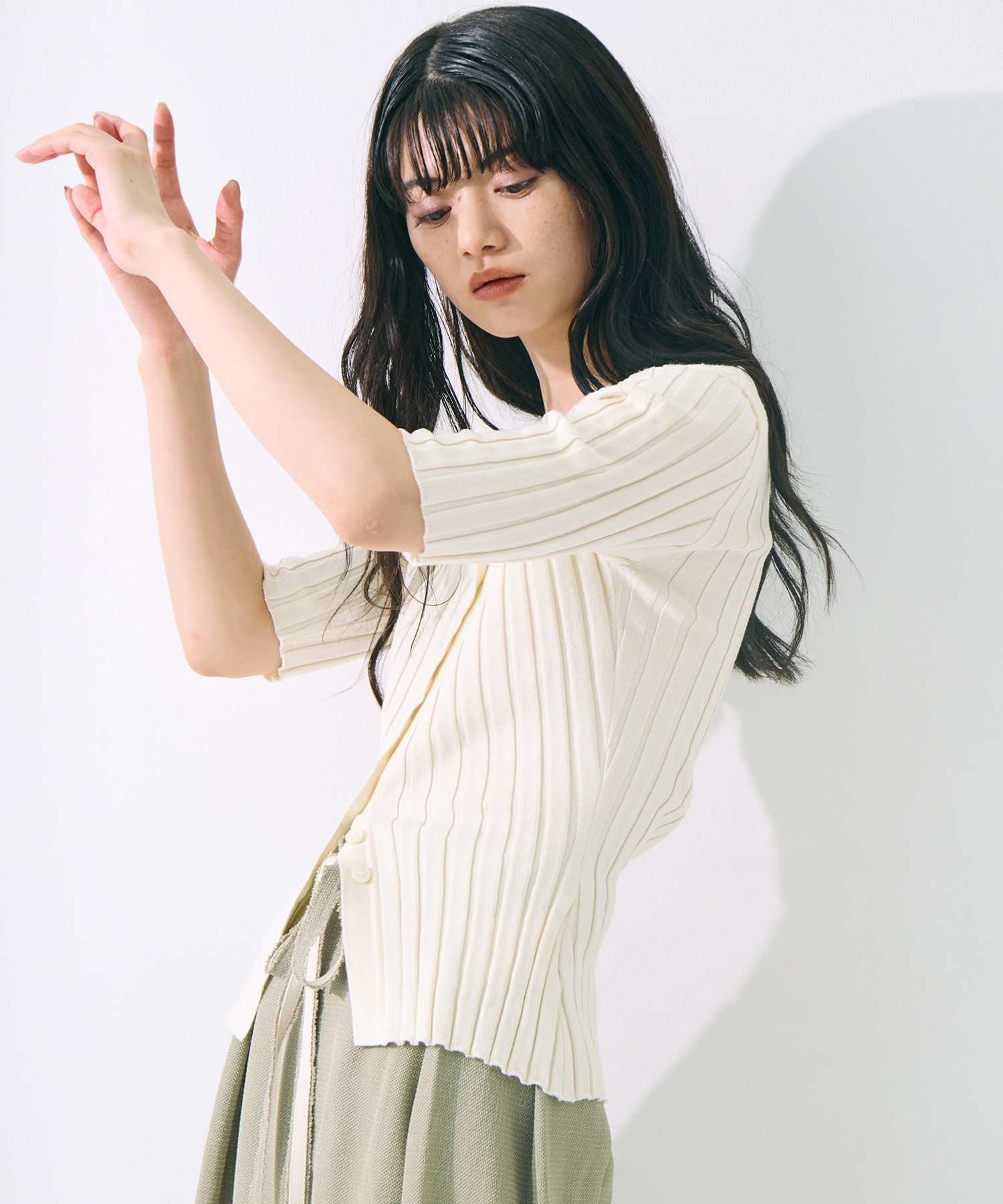 Silk Viscose Wide Rib Cardigan STUDIOUS