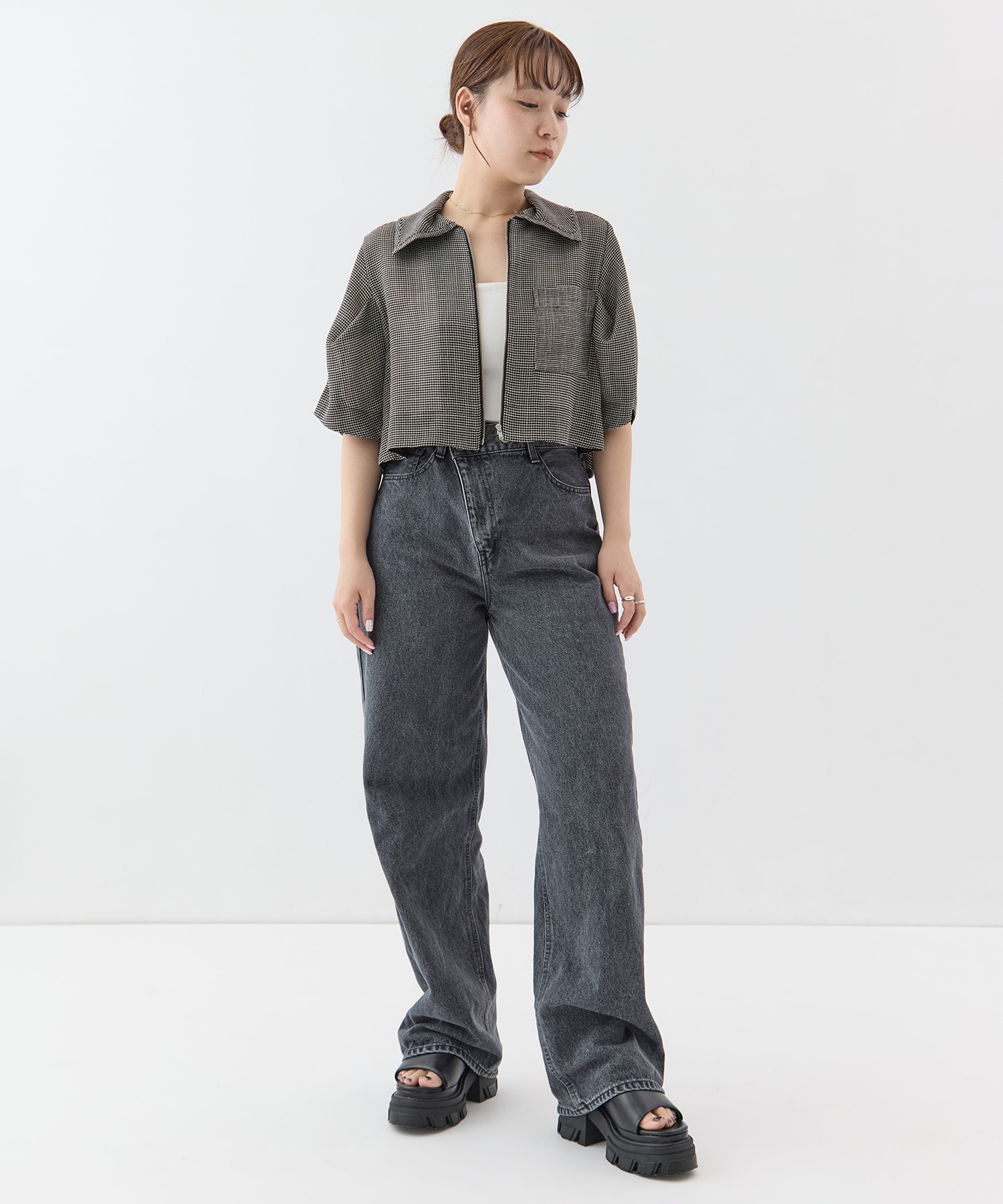 DOUBLE WAIST DENIM PANTS STUDIOUS