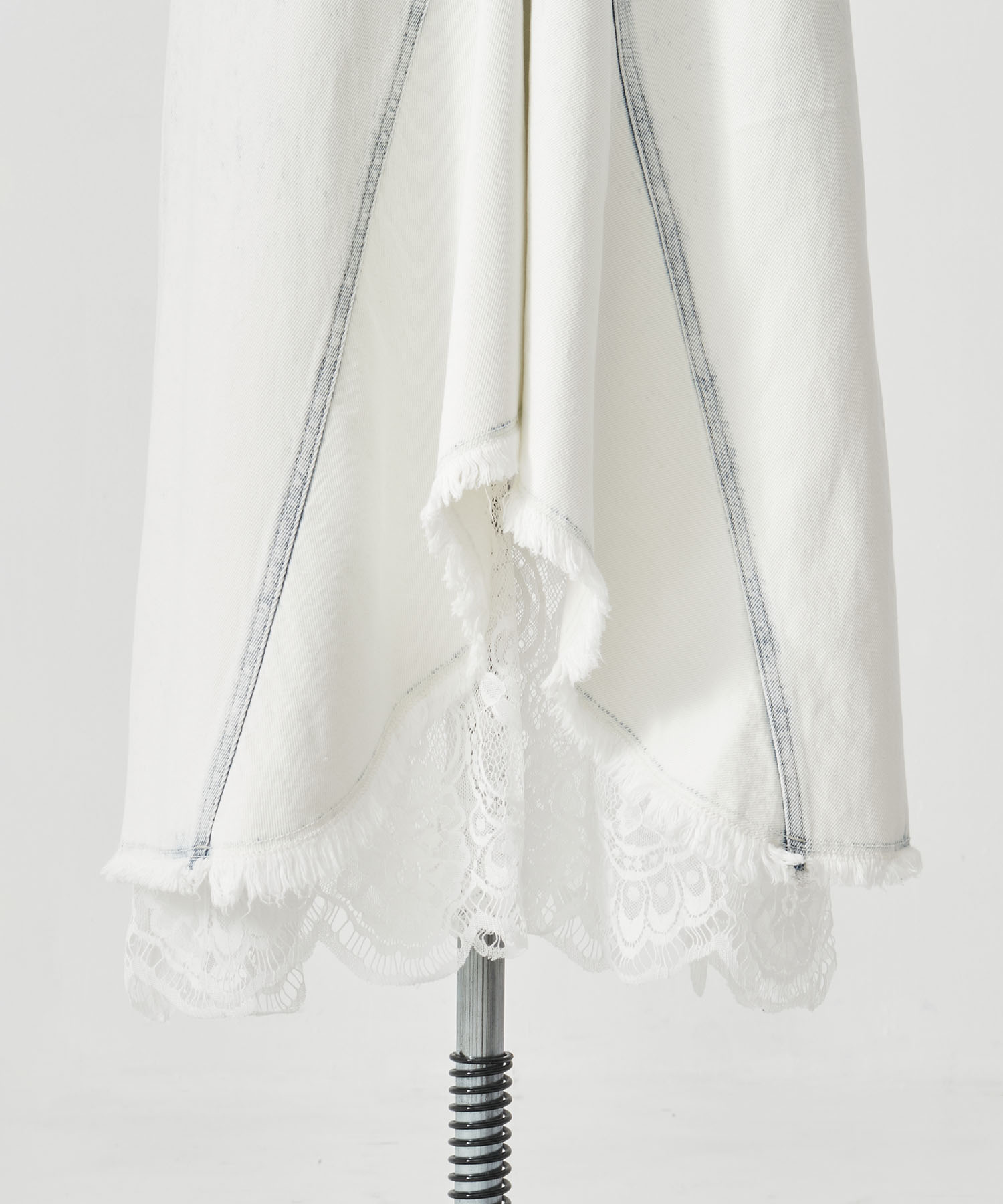 REMAKE LIKE DENIM LACE LAYERED SKIRT AMERI