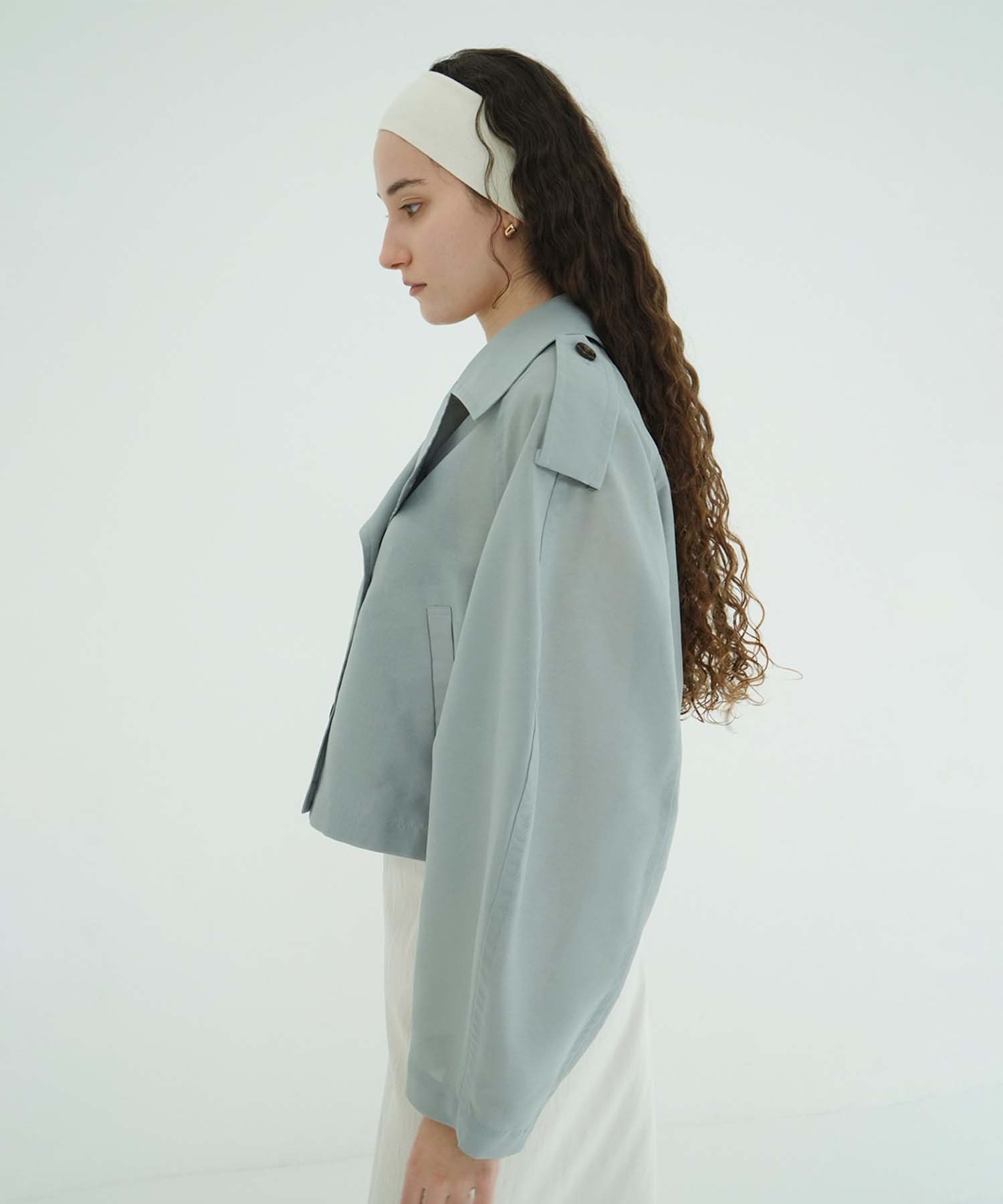 SHEER SHORT TRENCH JACKET CLANE