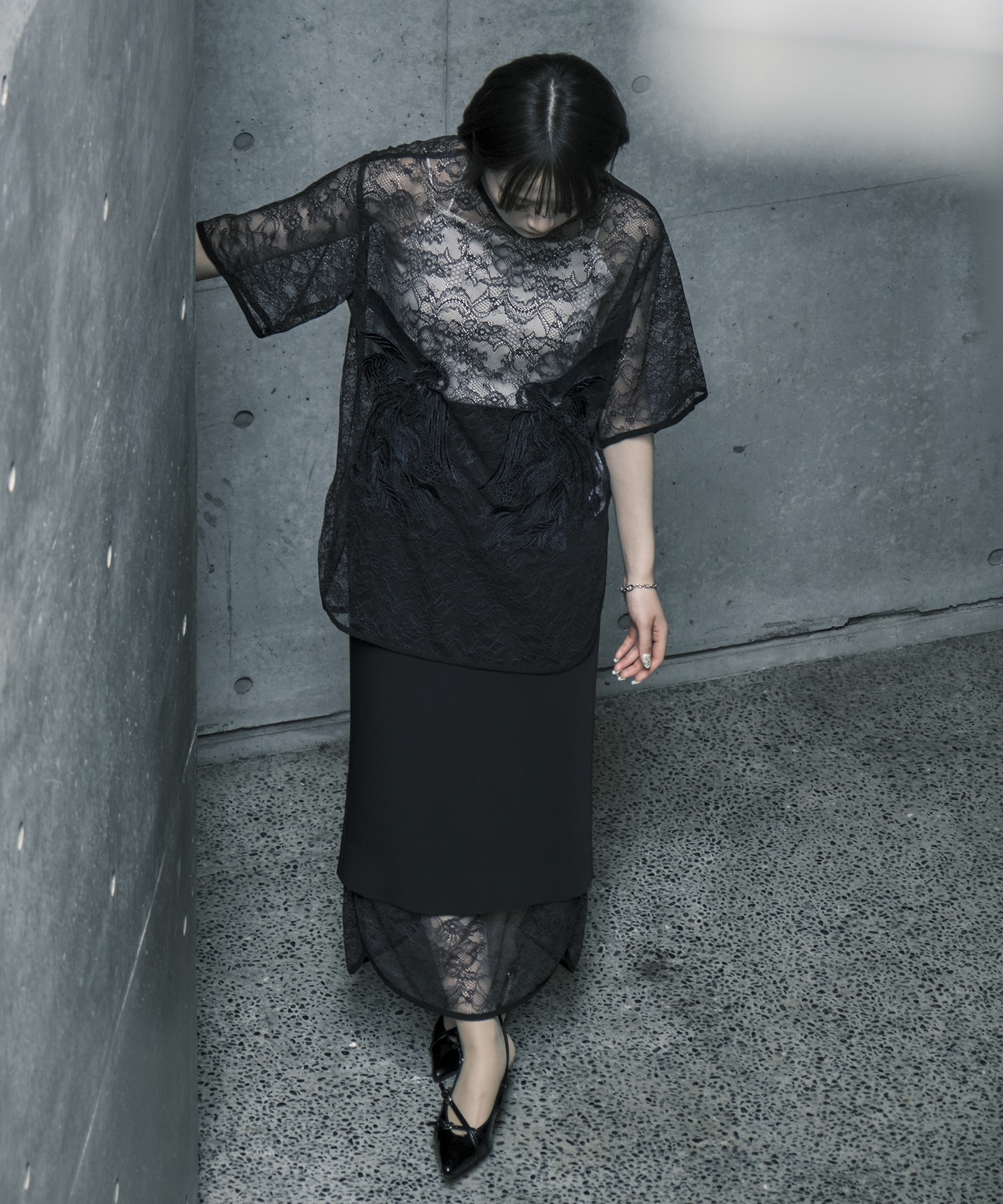 Raschel Lace Layered Skirt Mame Kurogouchi